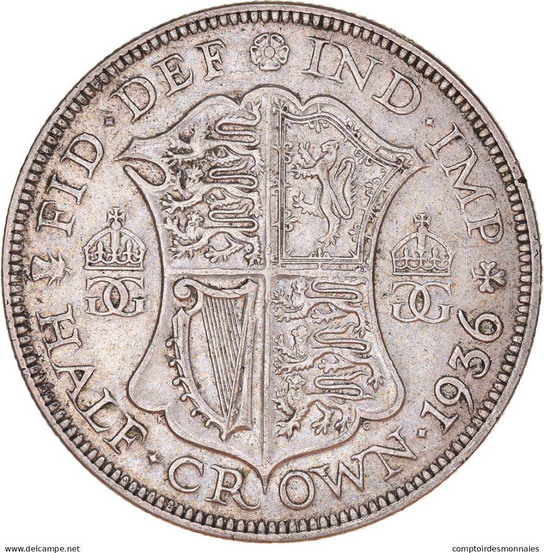 Monnaie, Grande-Bretagne, George V, 1/2 Crown, 1936, TTB, Argent, KM:835 - K. 1/2 Crown