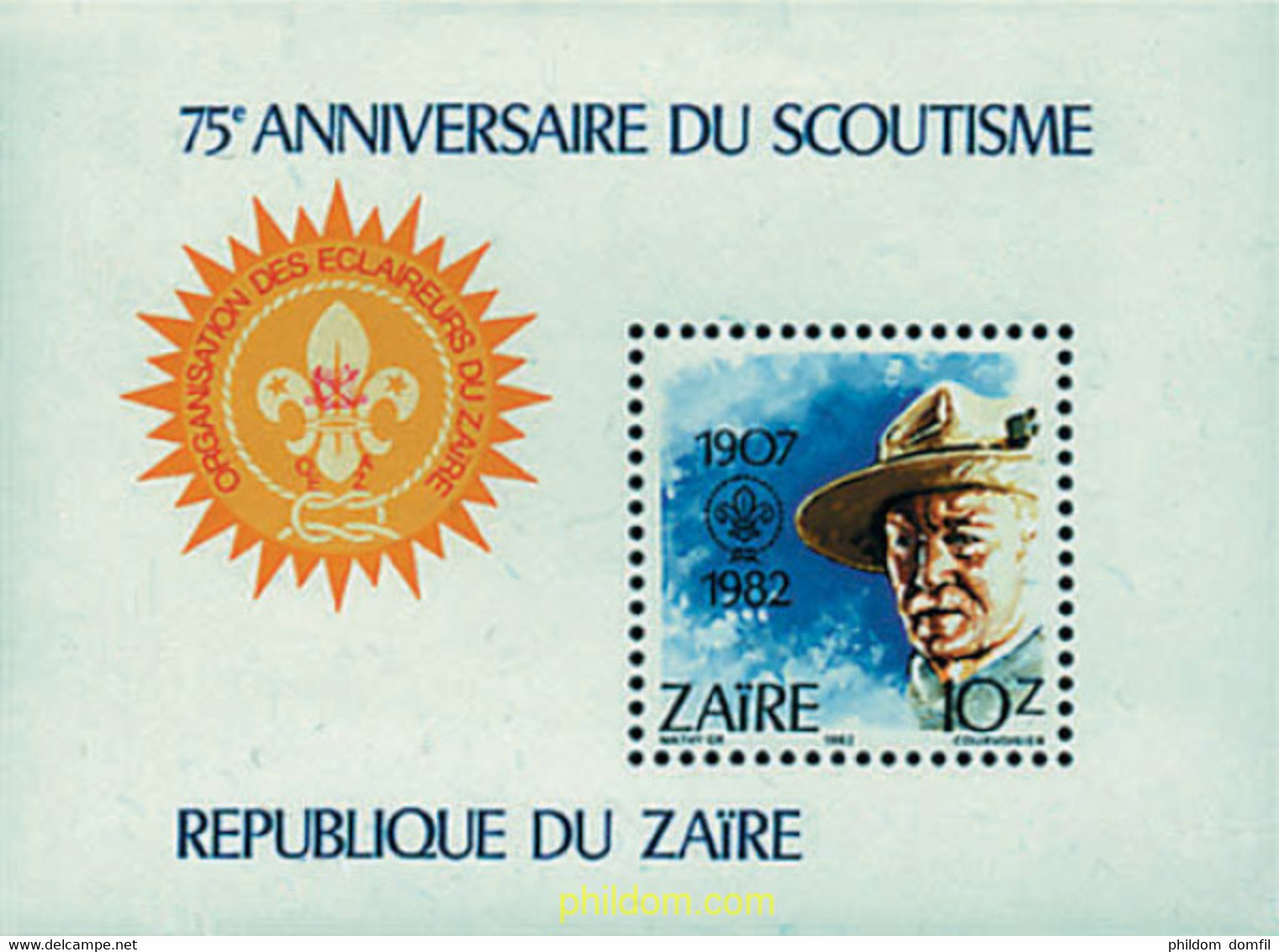 39201 MNH ZAIRE 1982 75 ANIVERSARIO DEL ESCULTISMO - 1980-1989