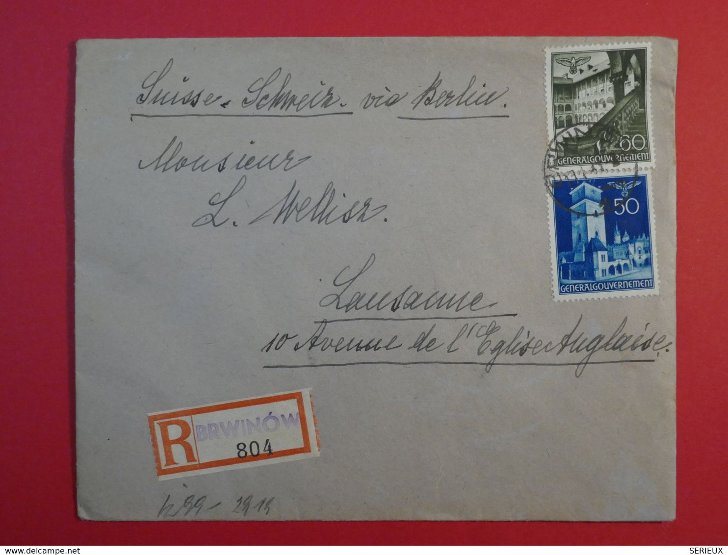 AL21 POLOGNE  GENERAL GOUVERNEMENT   BELLE  LETTRE CENSUREE 1941 +JEUX OLYMPIQUES +AFF. INTERESSANT + - Lettres & Documents