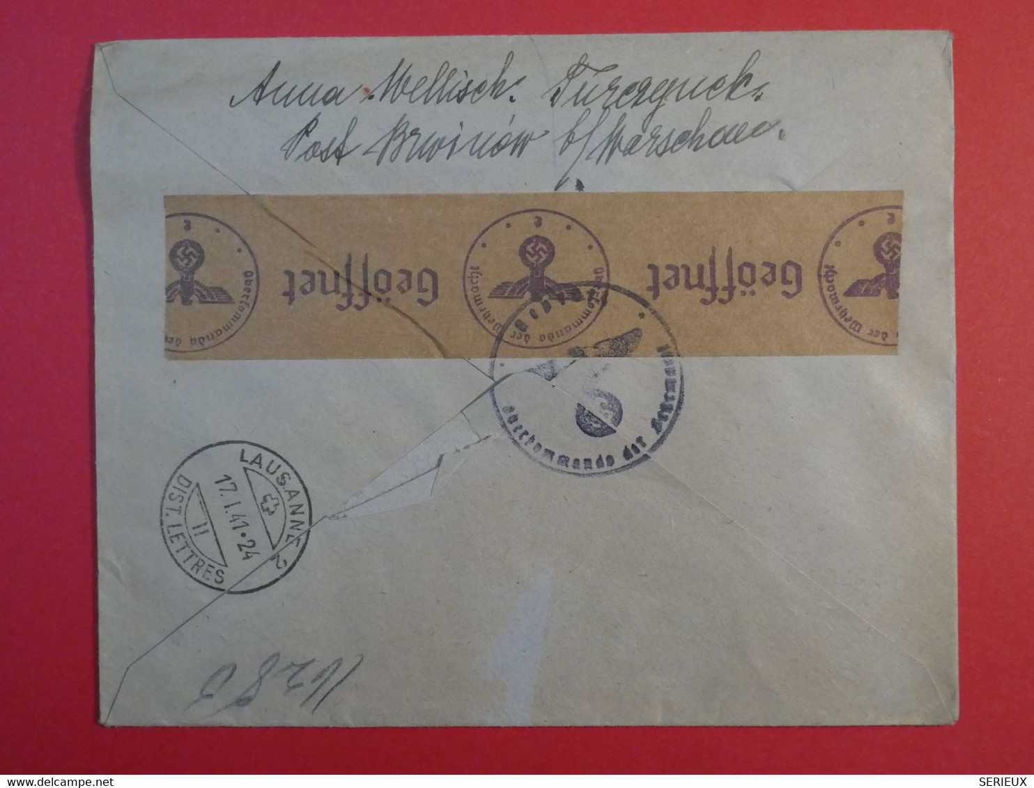 AL21 POLOGNE  GENERAL GOUVERNEMENT   BELLE  LETTRE CENSUREE 1941 +JEUX OLYMPIQUES +AFF. INTERESSANT + - Covers & Documents