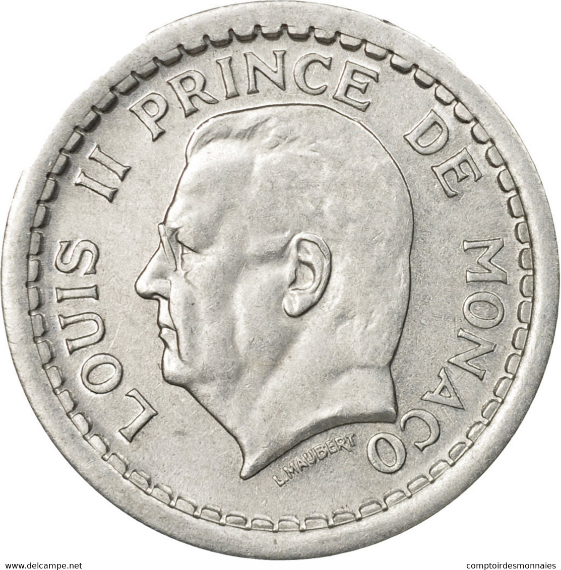Monnaie, Monaco, Louis II, Franc, Undated (1943), Poissy, TTB, Aluminium - 1922-1949 Louis II.