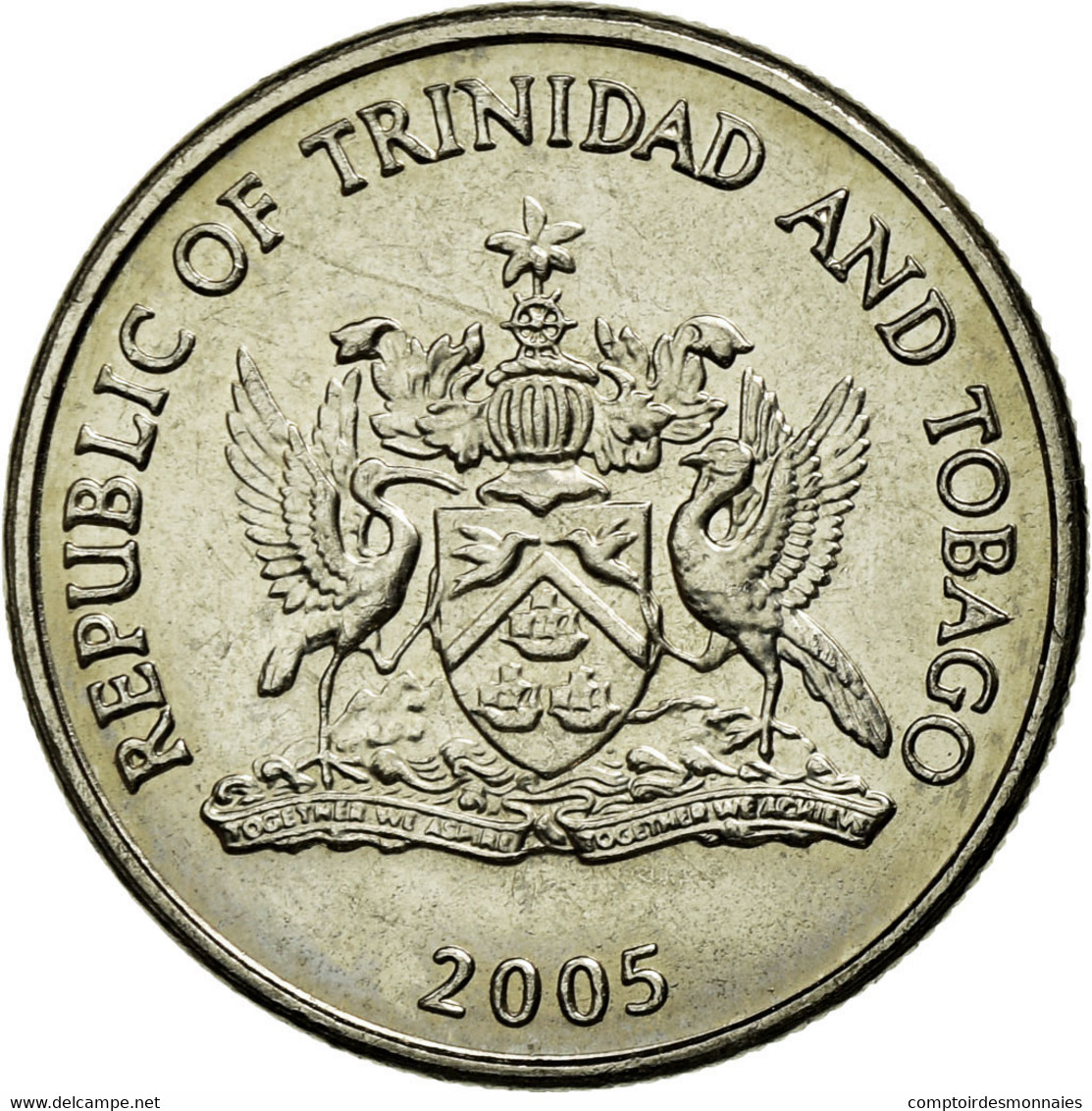 Monnaie, TRINIDAD & TOBAGO, 25 Cents, 2005, Franklin Mint, SPL, Copper-nickel - Trinidad Y Tobago