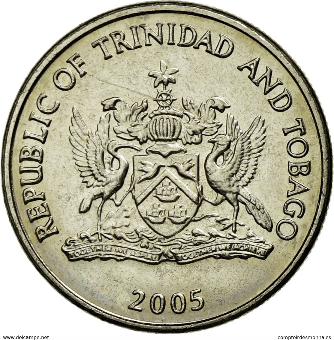Monnaie, TRINIDAD & TOBAGO, 25 Cents, 2005, Franklin Mint, SPL, Copper-nickel - Trinidad & Tobago
