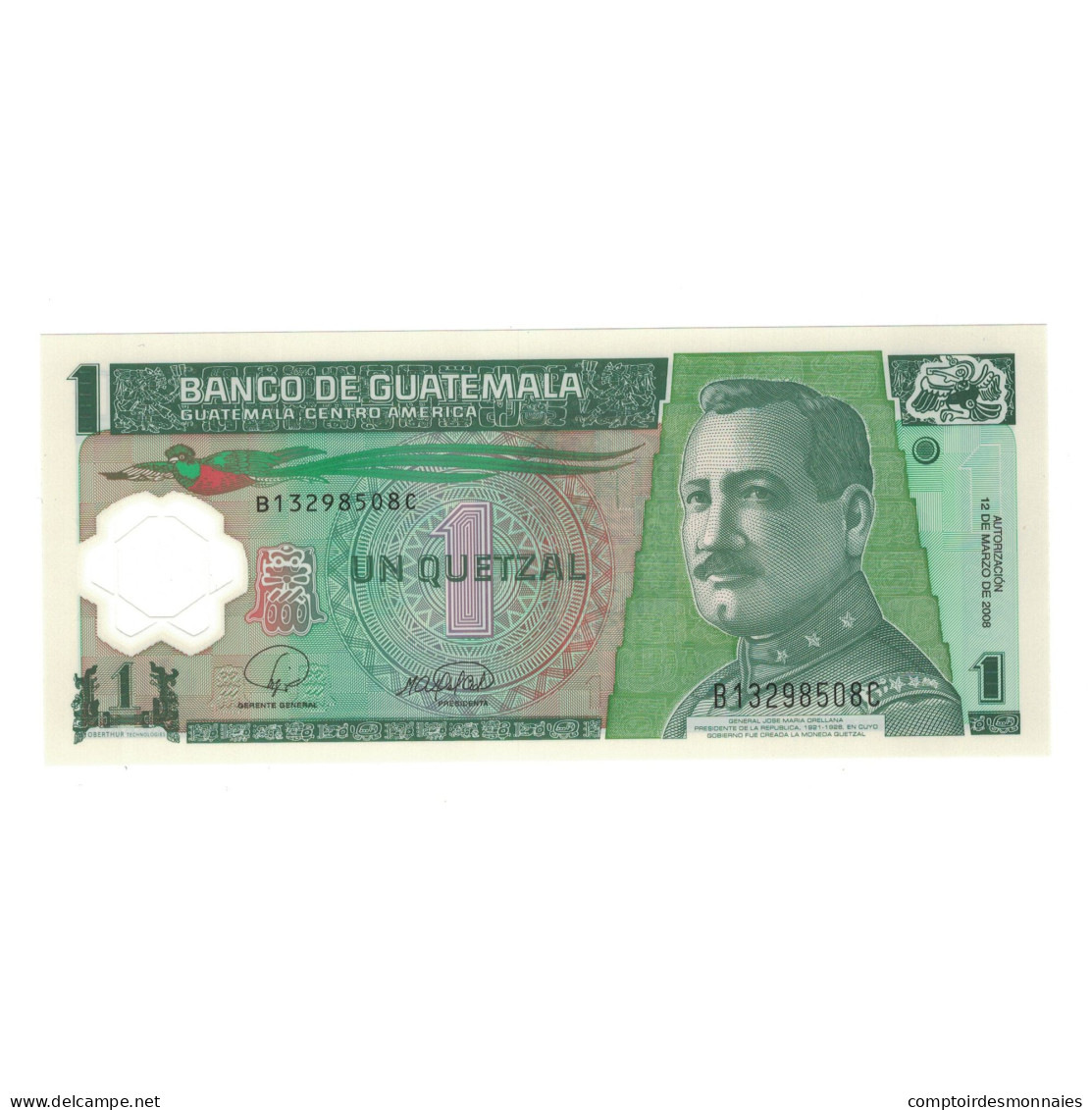 Billet, Guatemala, 1 Quetzal, 2008, 2008-03-12, KM:115, NEUF - Guatemala