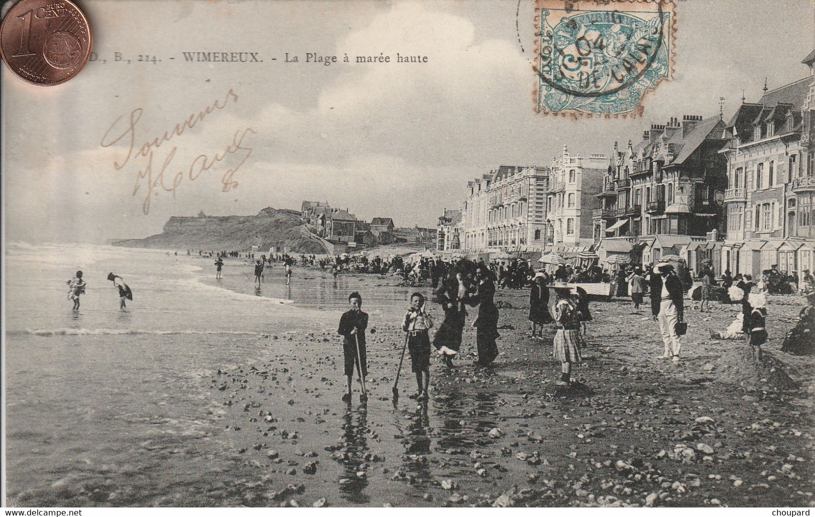 62 - Très Belle Carte Postale Ancienne De  WIMEREUX    La Plage à Marée Haute - Autres & Non Classés