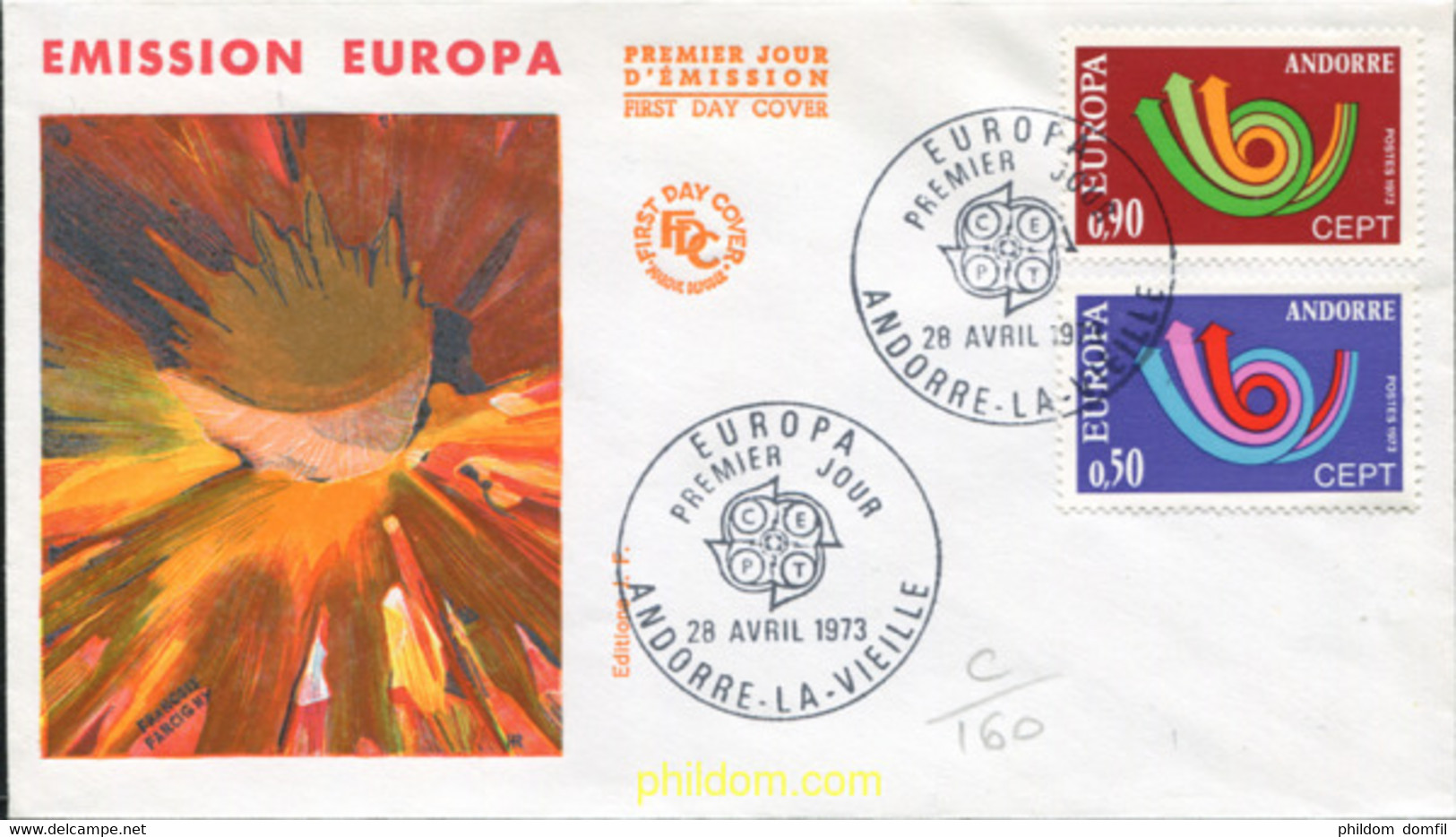 697306 MNH ANDORRA. Admón Francesa 1973 EUROPA CEPT. CORNETA POSTAL - Sammlungen