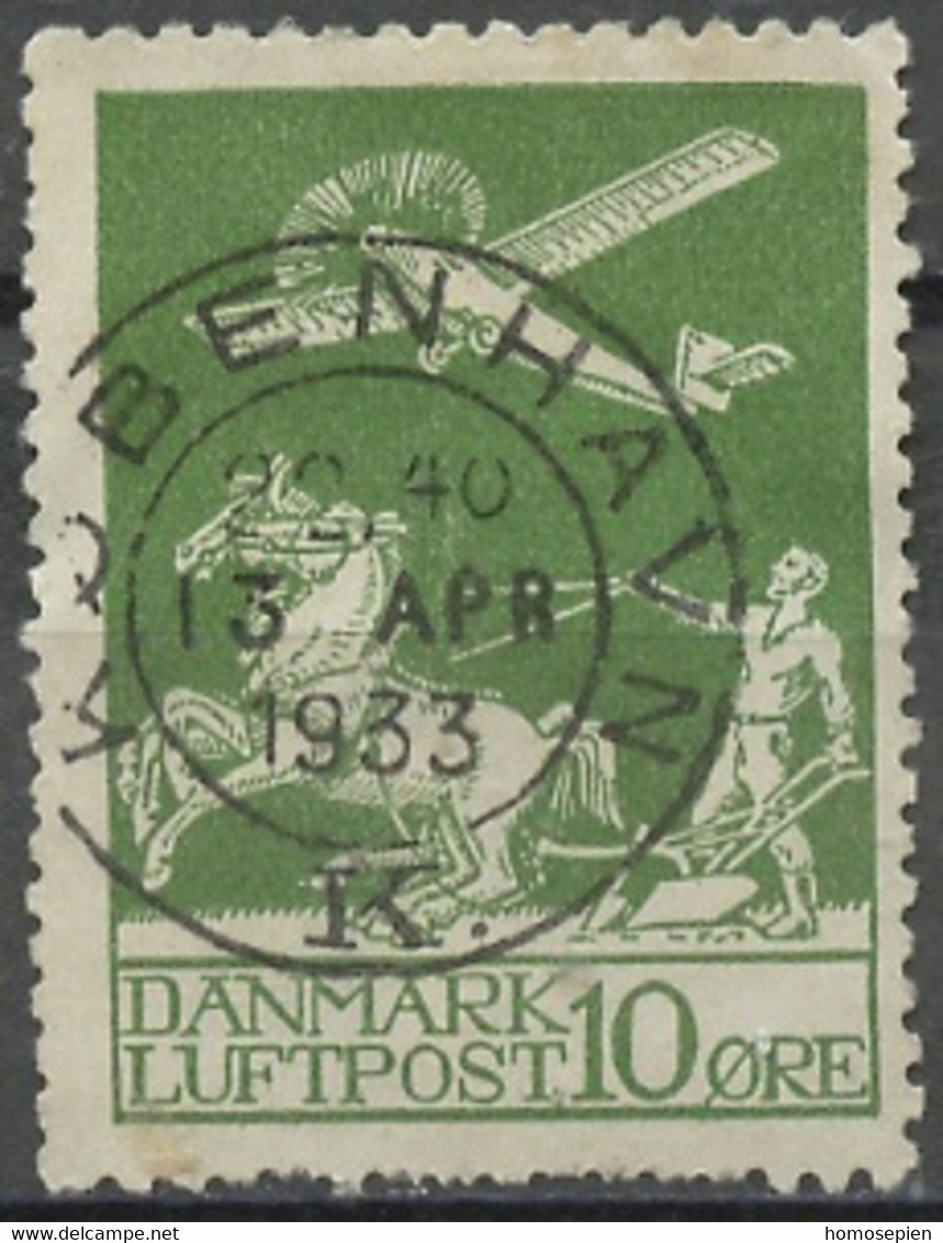 Danemark - Dänemark - Denmark Poste Aérienne 1925-30 Y&T N°PA1 - Michel N°F143 (o) - 10ö Avion Et Agriculteur - Airmail