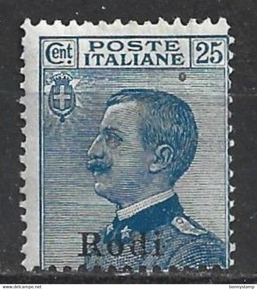 Rodi, 1912 - 25c Azzurro, Soprastampato - Nr.5 MNH** - Egée (Rodi)