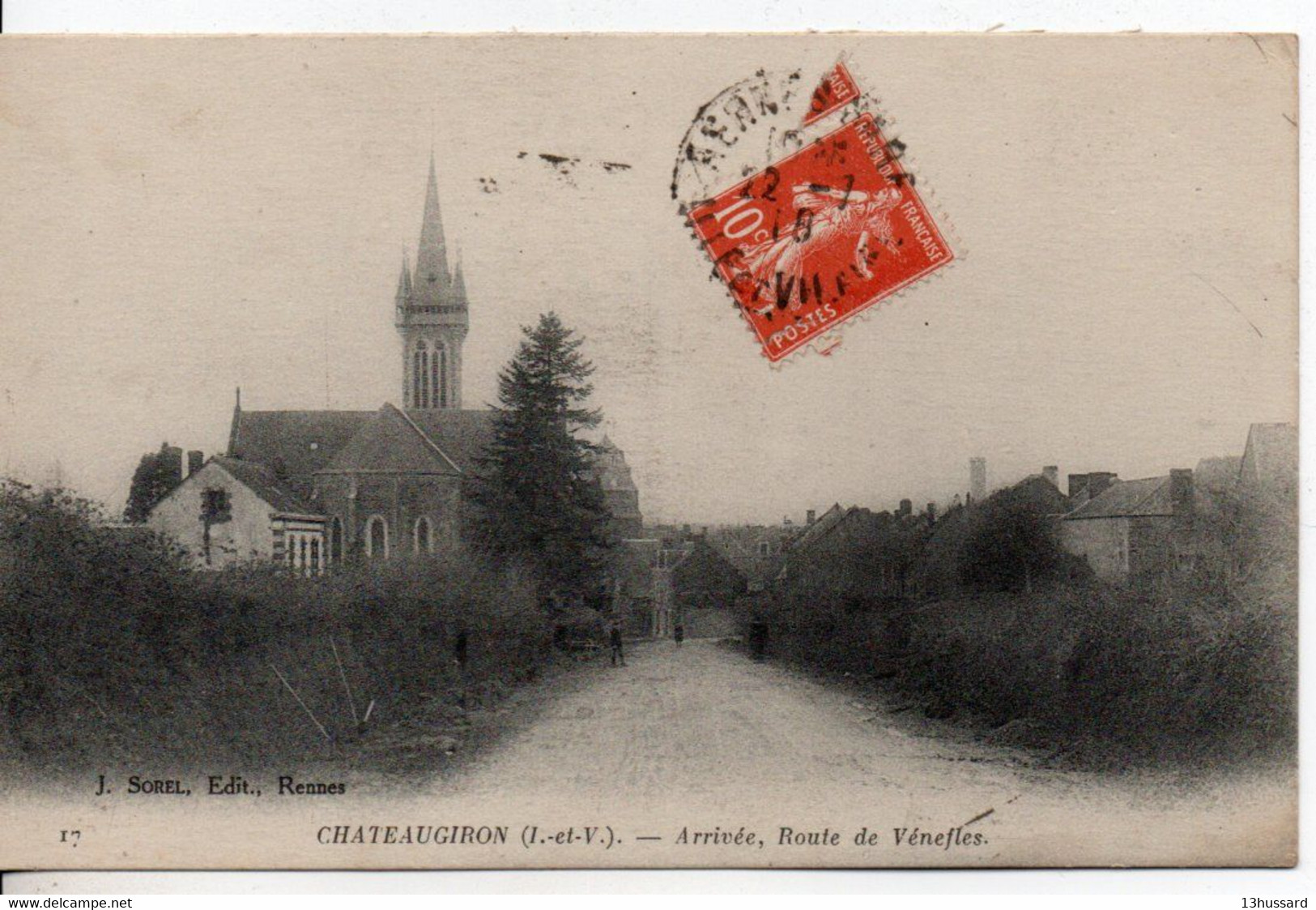 Carte Postale Ancienne Châteaugiron - Arrivée, Route De Vénefles - Châteaugiron