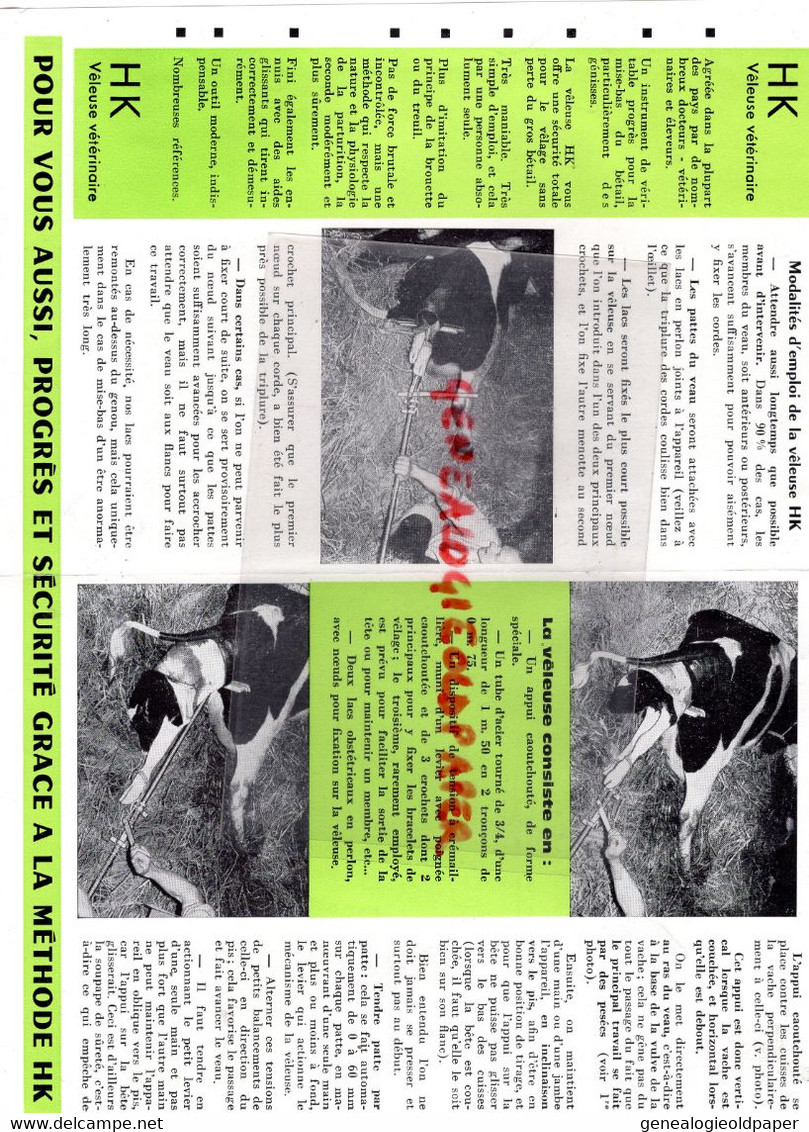 02- AISONVILLE - PROSPECTUS PUBLICITE ROBERT -INSTRUMENTS VETERINAIRES-VELEUSE VETERINAIRE HK-+ RARE TARIF MARS 1966 - Agriculture