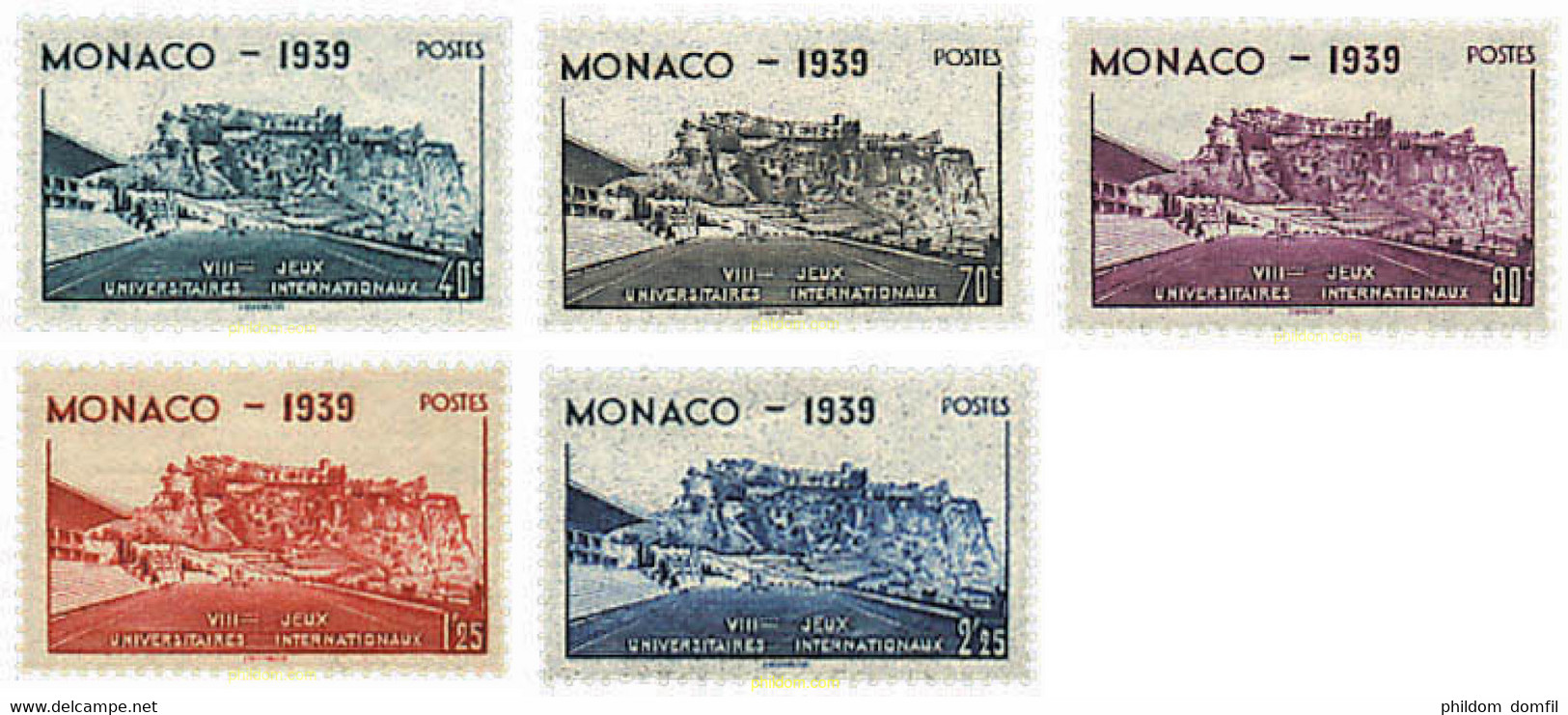 34708 MNH MONACO 1939 8 JUEGOS UNIVERSITARIOS INTERNACIONALES - Other & Unclassified