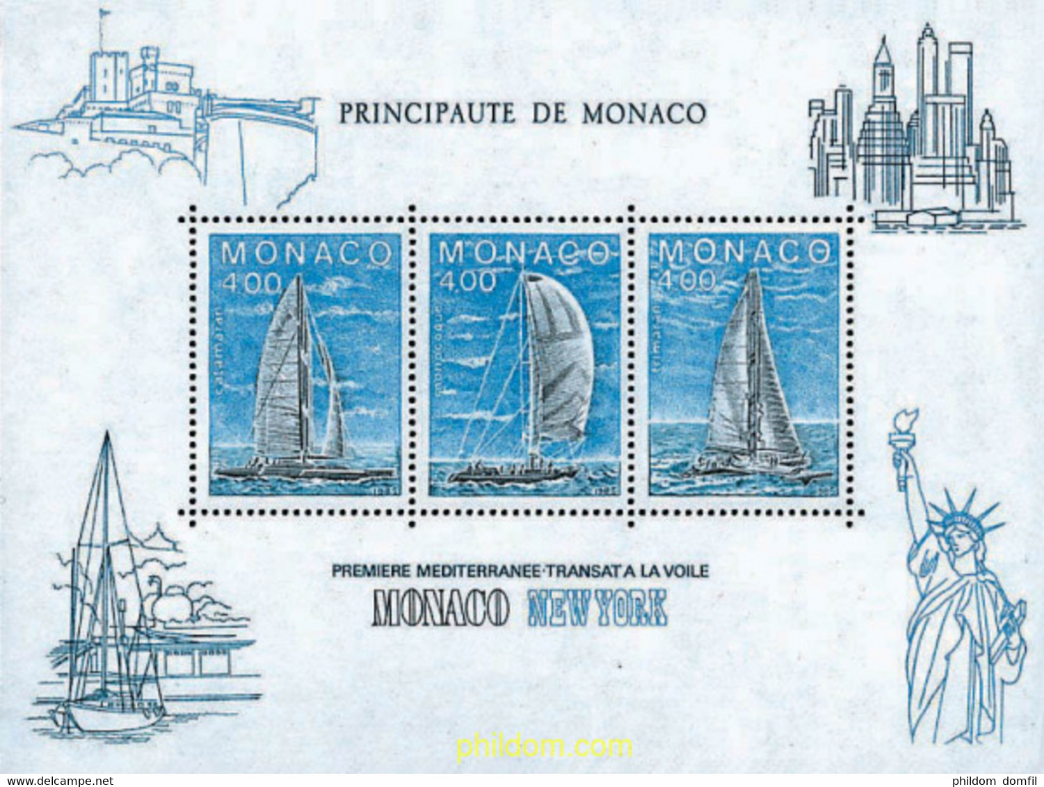 67787 MNH MONACO 1985 REGATA TRANSATLANTICA MONACO-NUEVA YORK - Otros & Sin Clasificación