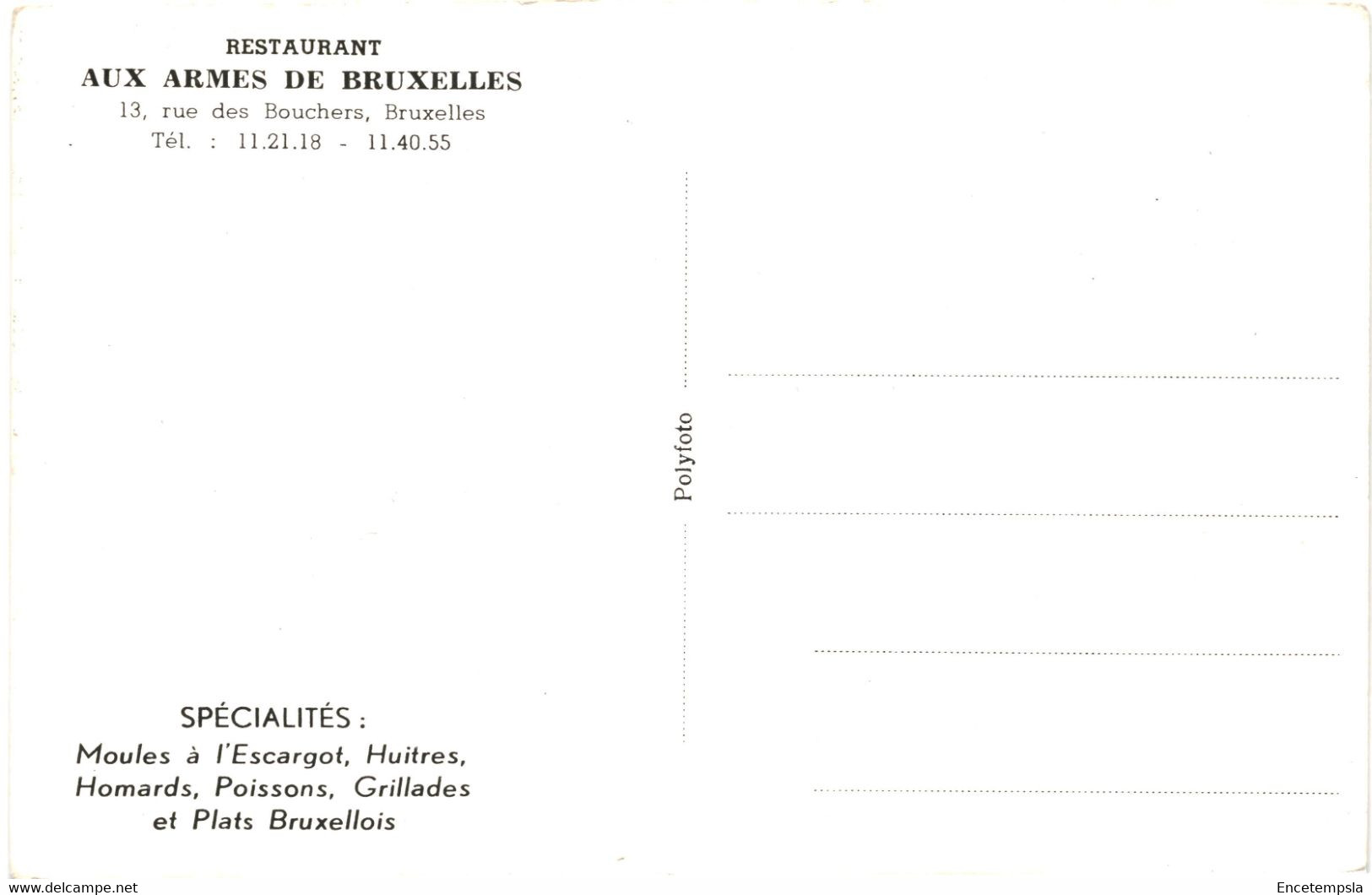 CPA  Carte Postale Belgique Bruxelles Restaurant Aux Armes  Rue Des Bouchers  VM64261 - Cafés, Hôtels, Restaurants