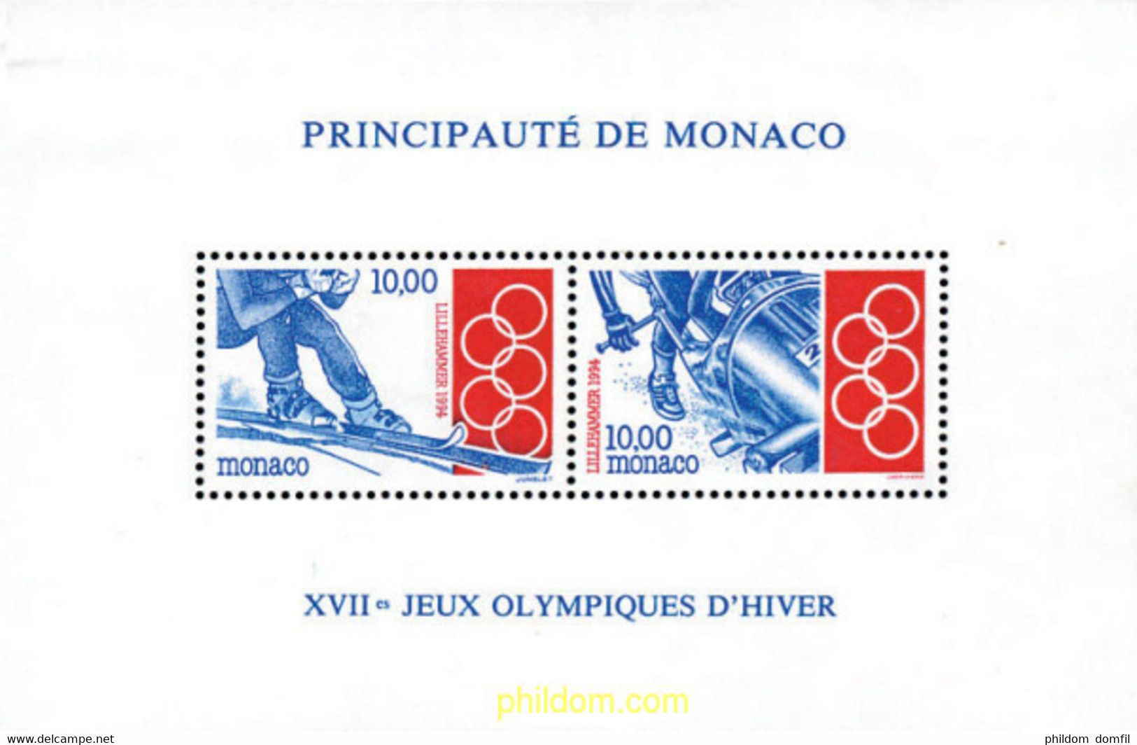 80372 MNH MONACO 1994 17 JUEGOS OLIMPICOS INVIERNO LILLEHAMMER 1994 - Autres & Non Classés