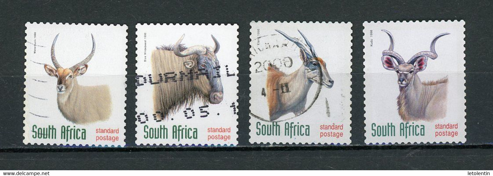 AFRIQUE DU SUD : FAUNE (GAZELLE) - N° Yvert 1030+1031+1032+1033 Dent 13 & Cadre De Phospho - Usados