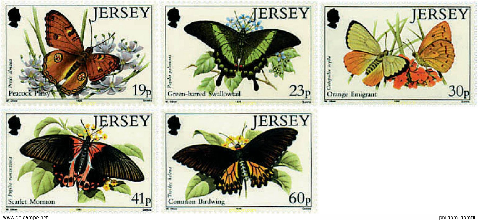 94914 MNH JERSEY 1995 MARIPOSAS - Arañas