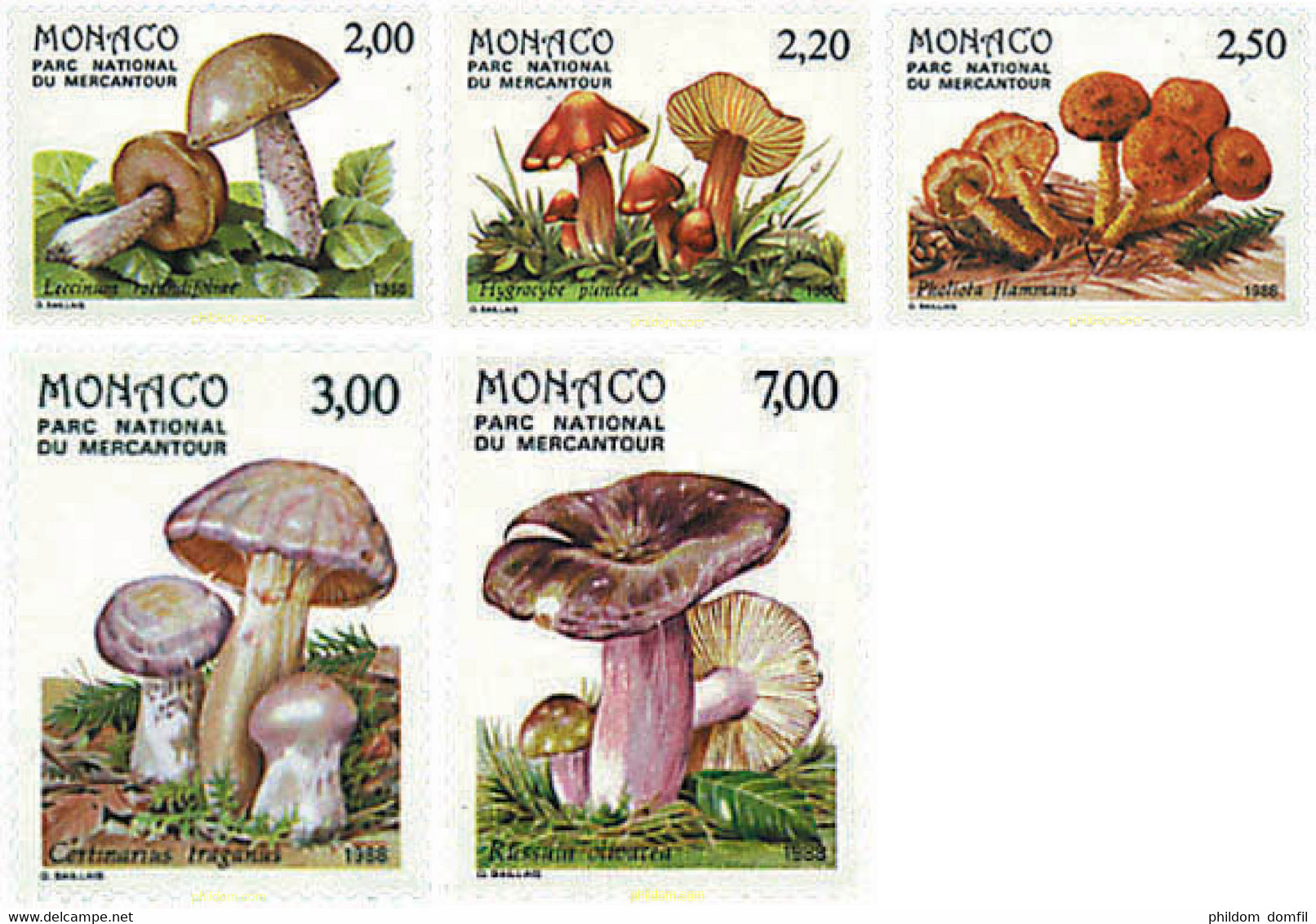 627465 MNH MONACO 1988 SETAS DEL PARQUE NACIONAL DE MERCANTOUR - Otros & Sin Clasificación