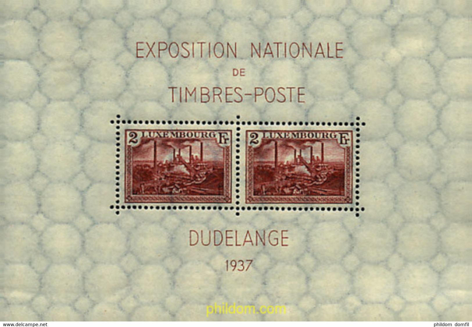 97717 MNH LUXEMBURGO 1937 EXPOSICION FILATELICA NACIONAL EN DUDELANGE - Oblitérés