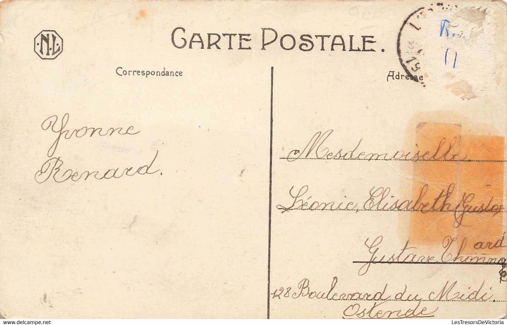 Belgique - Borlez -  L'église - N.L. - Clocher - Animé - Attelage - Café Négociant  -  Carte Postale Ancienne - Faimes