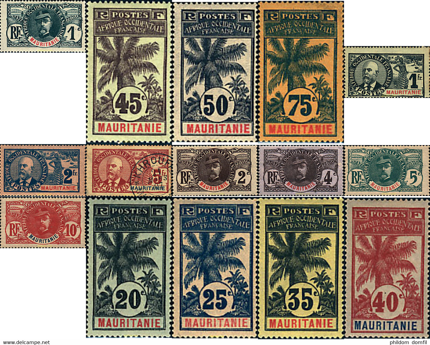 590127 HINGED MAURITANIA 1906 SERIE BASICA - Used Stamps