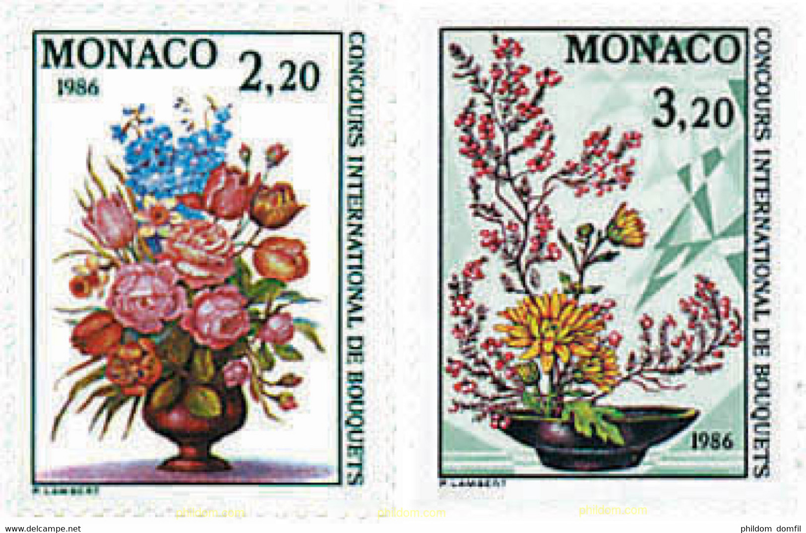 96959 MNH MONACO 1985 CONCURSO INTERNACIONAL DE RAMOS DE FLORES - Other & Unclassified