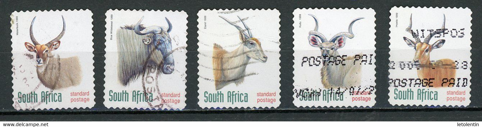 AFRIQUE DU SUD : FAUNE (GAZELLE) - N° Yvert 1030b/1033b Dent 11 & Barres De Pho En L - Usados