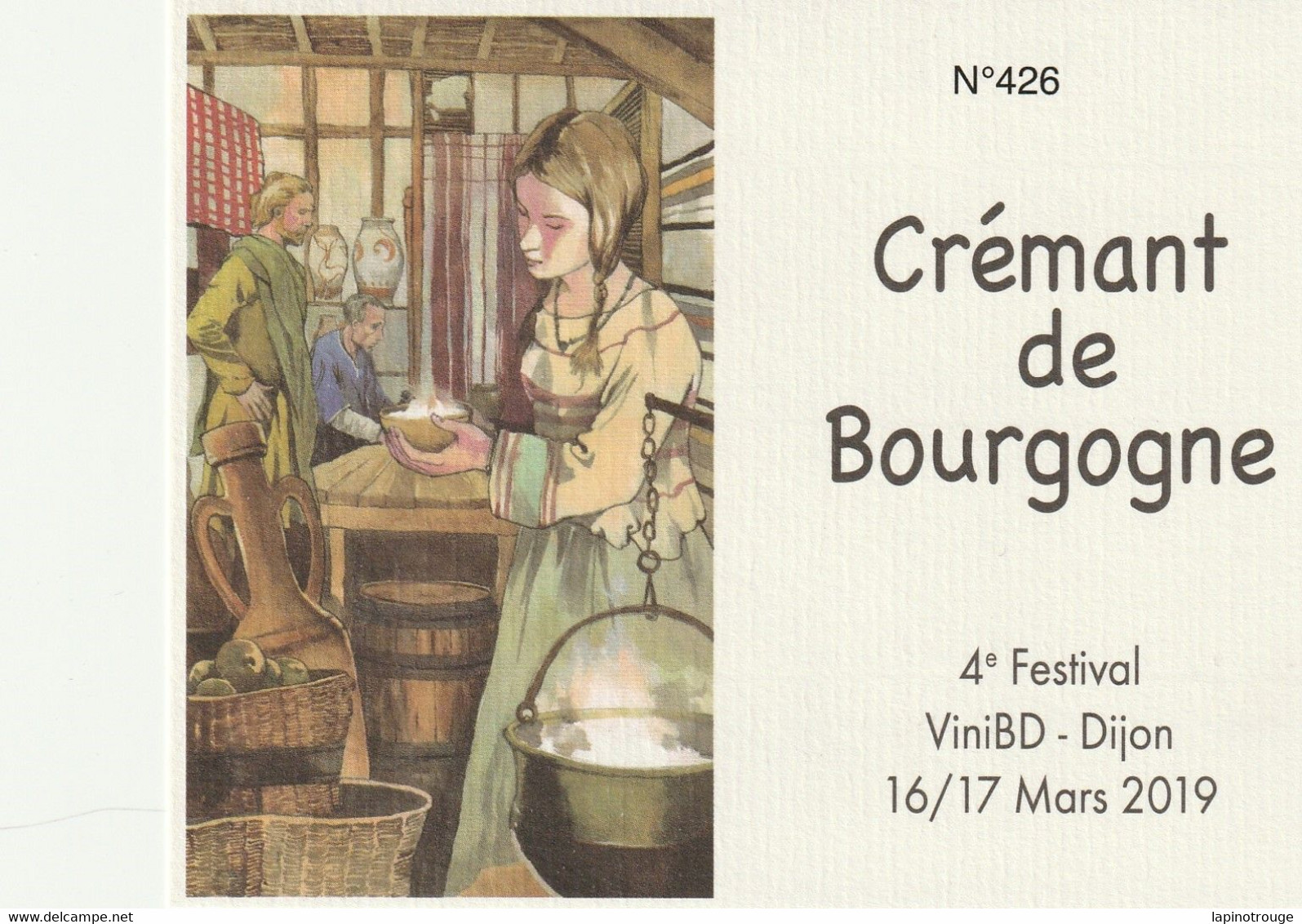 Etiquette Vin POMPETTI Vincent Festival BD Vini BD Dijon 2019 (Laguerre Des Gaules - Art De La Table