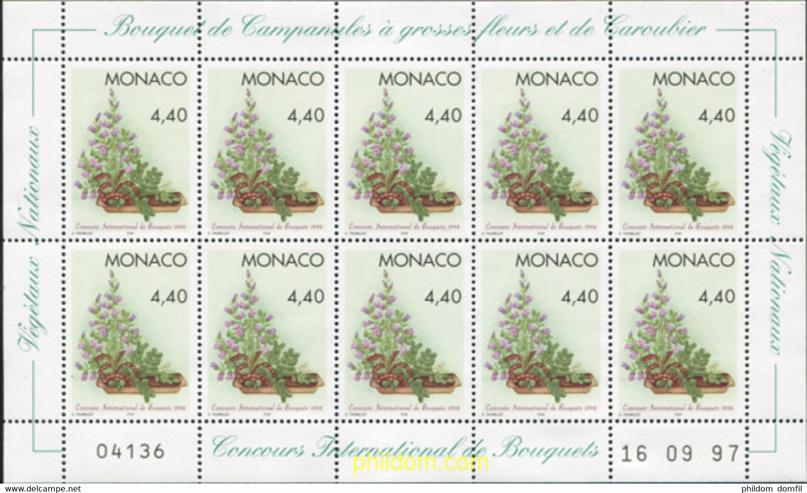 7618 MNH MONACO 1997 31 CONCURSO INTERNACIONAL DE RAMOS DE FLORES - Otros & Sin Clasificación