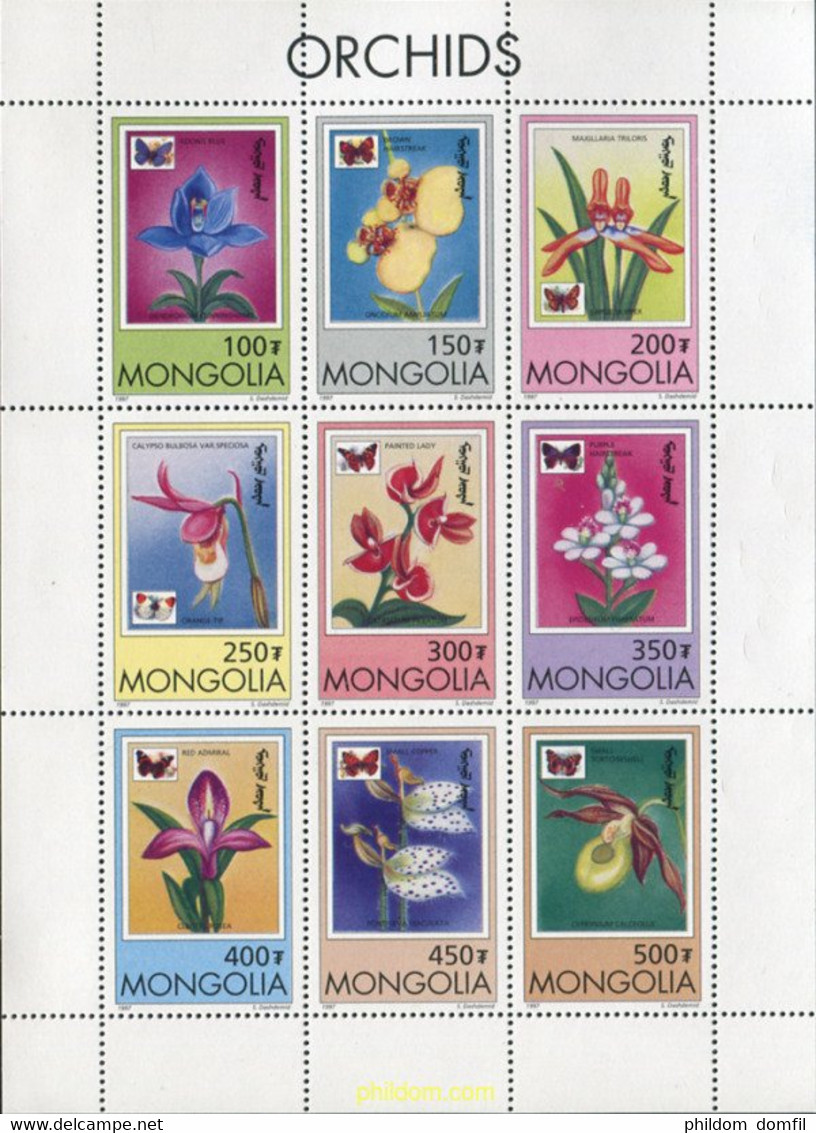 338161 MNH MONGOLIA 1997 MARIPOSAS Y ORQUIDEAS - Spinnen