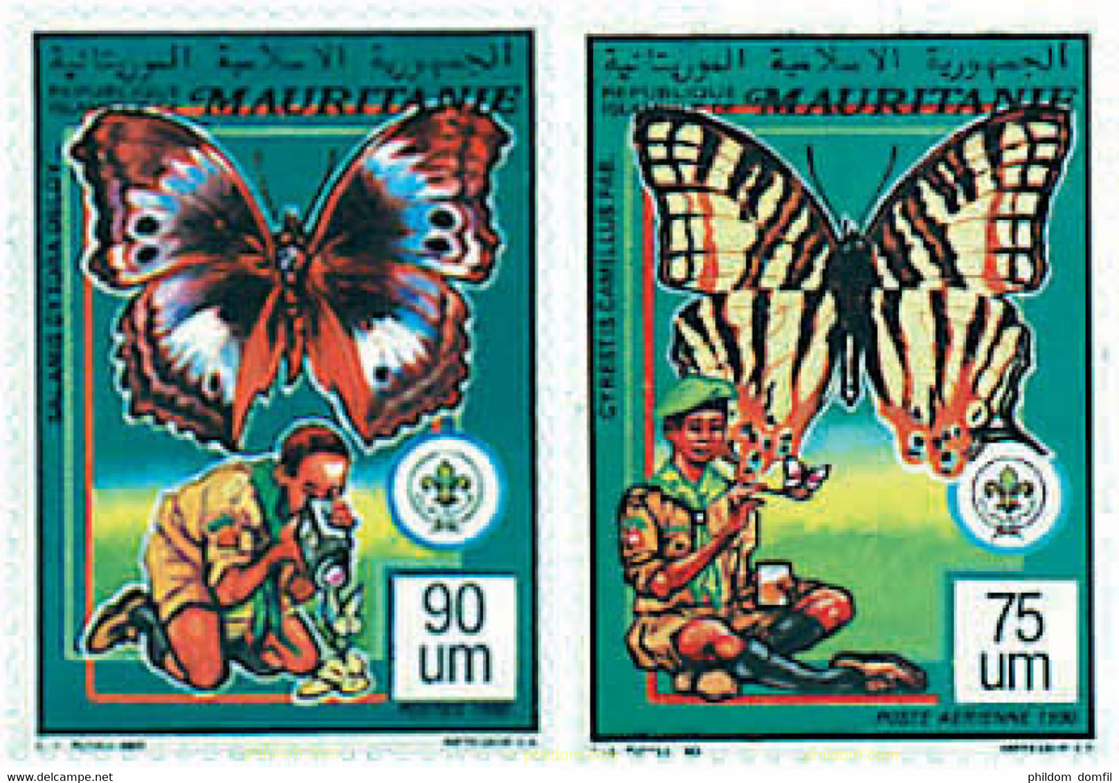 697315 MNH MAURITANIA 1991 SETAS, MARIPOSAS Y ESCULTISMO - Mauritanie (1960-...)