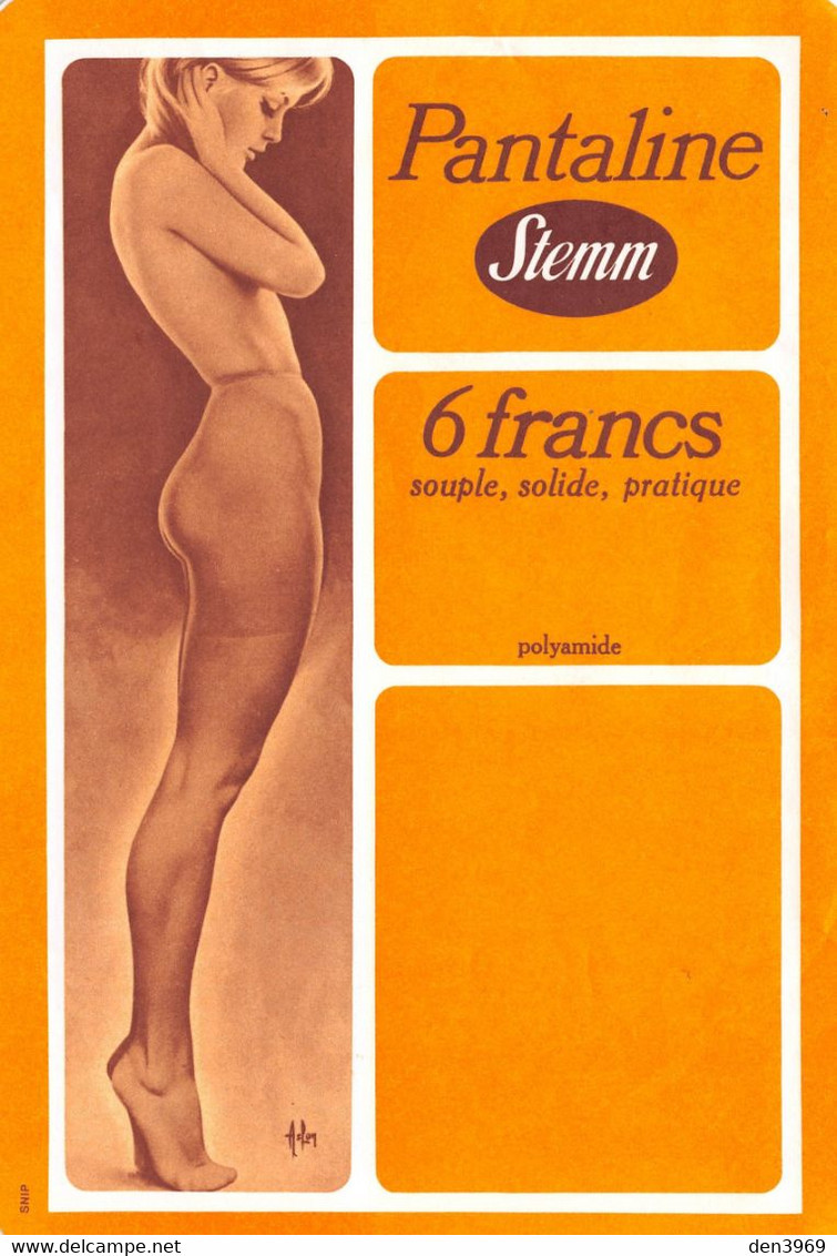 ASLAN - Carte Double Publicitaire Pour La Maison Stemm "Pantaline" - Pin-up, Bas, Collant - Tirage Papier Un Peu épais - Aslan