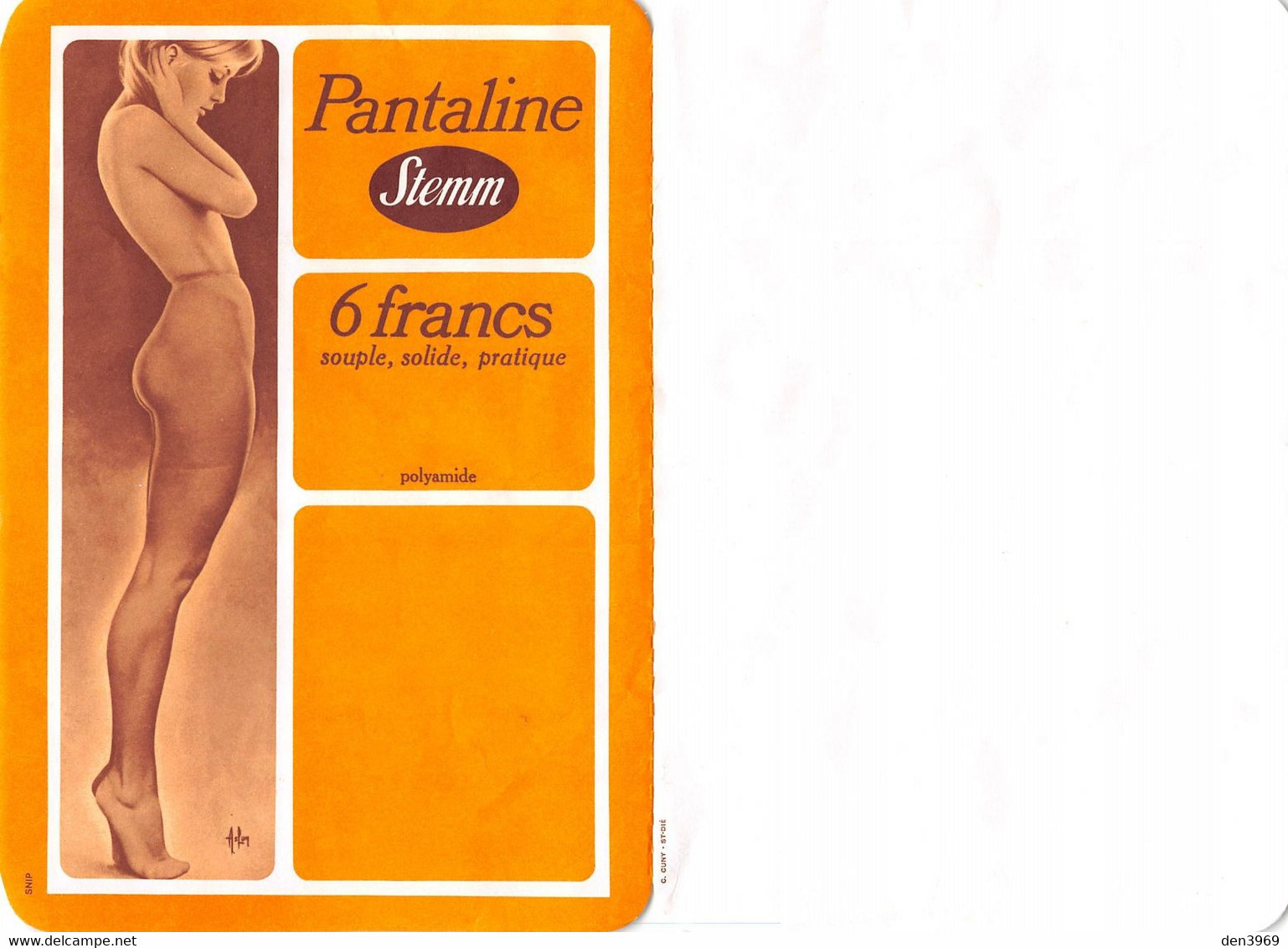 ASLAN - Carte Double Publicitaire Pour La Maison Stemm "Pantaline" - Pin-up, Bas, Collant - Tirage Papier Un Peu épais - Aslan