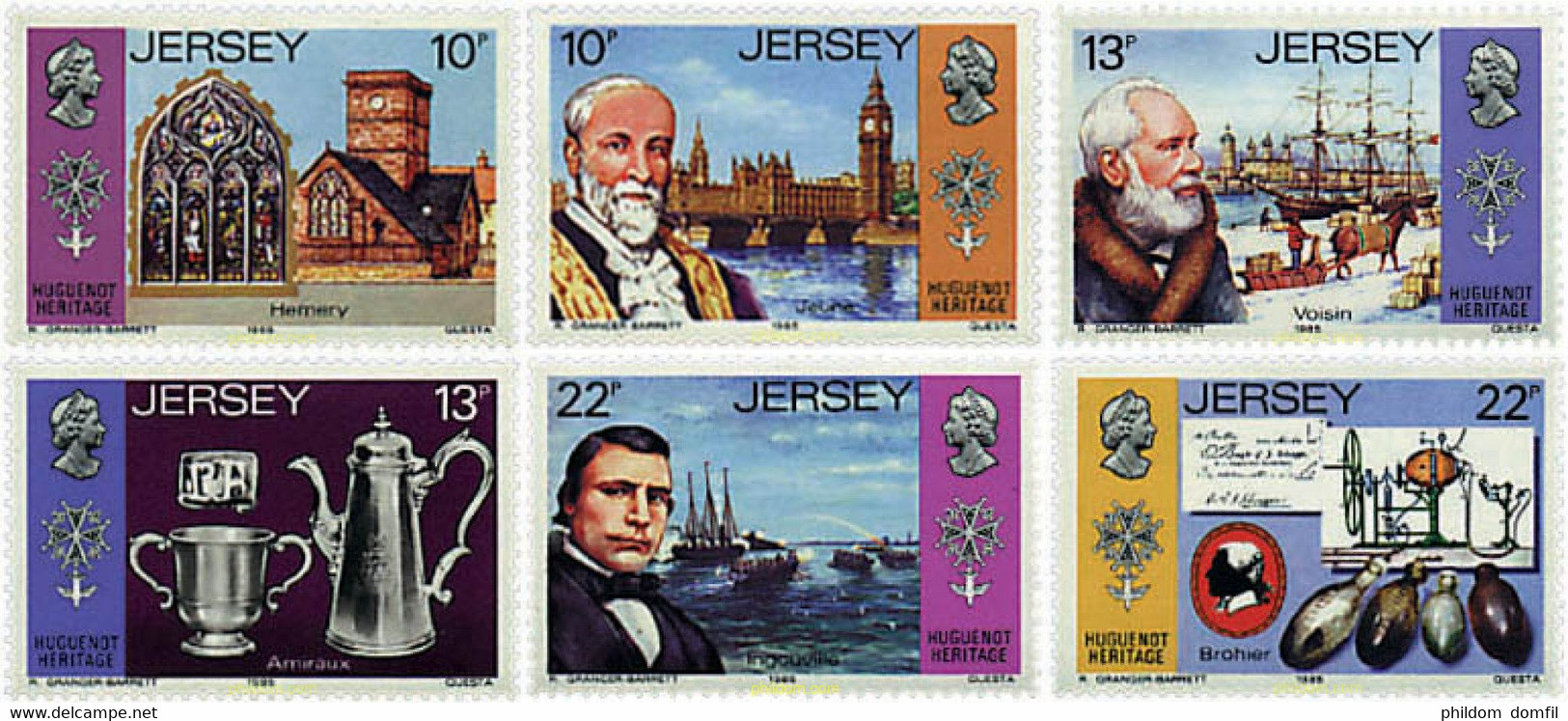 66576 MNH JERSEY 1985 PATRIMONIO HUGONOTE - Horlogerie