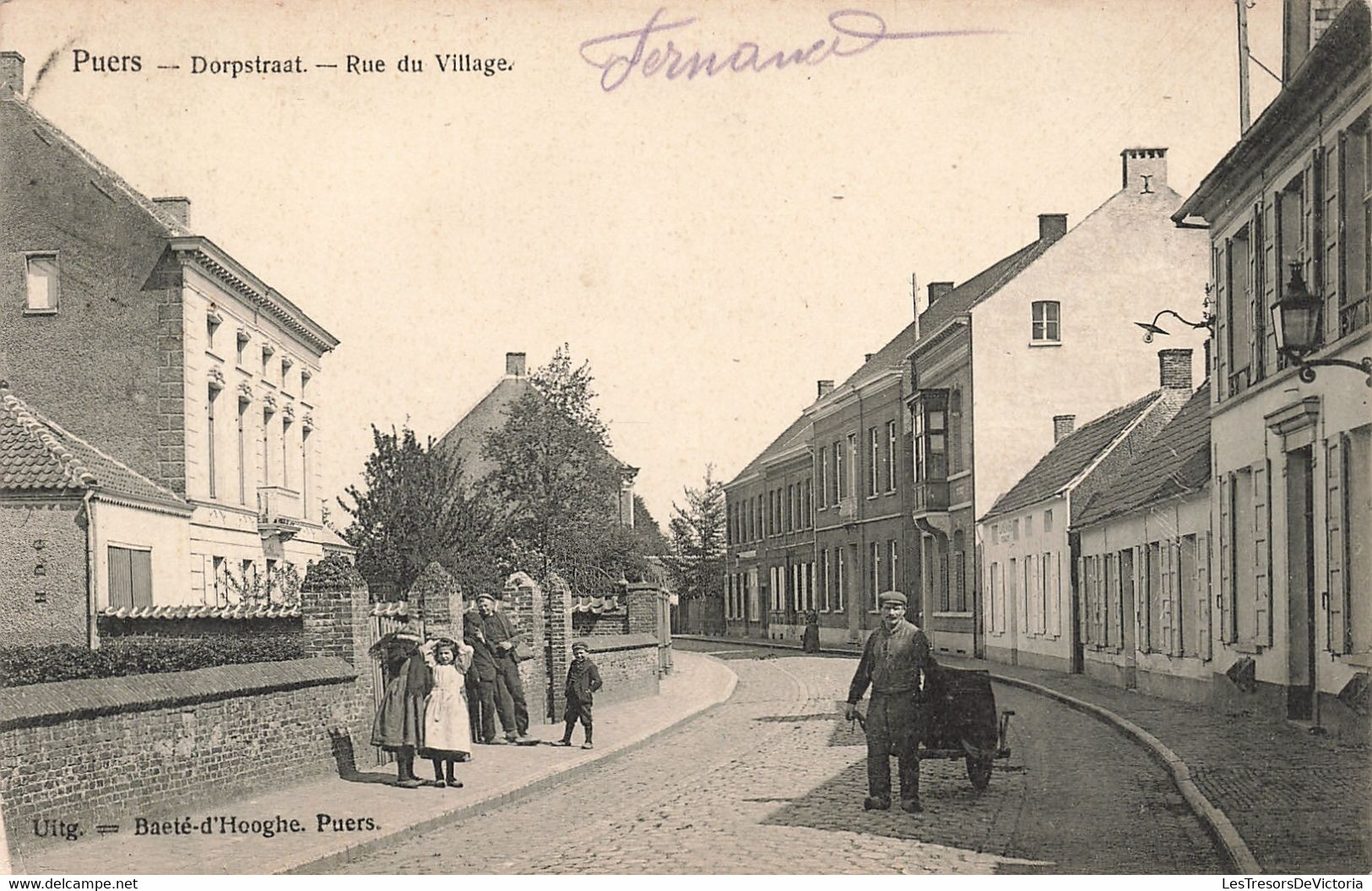 Belgique - Puers - Dorpstraat - Rue Du Village - Edit. Baeté D'Hooghe - Animé - Carte Postale Ancienne - Puurs