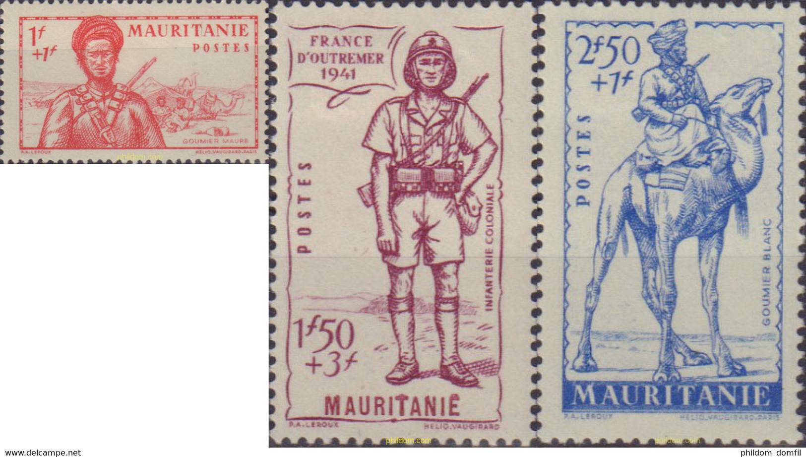 590132 HINGED MAURITANIA 1941 DEFENSA - Used Stamps