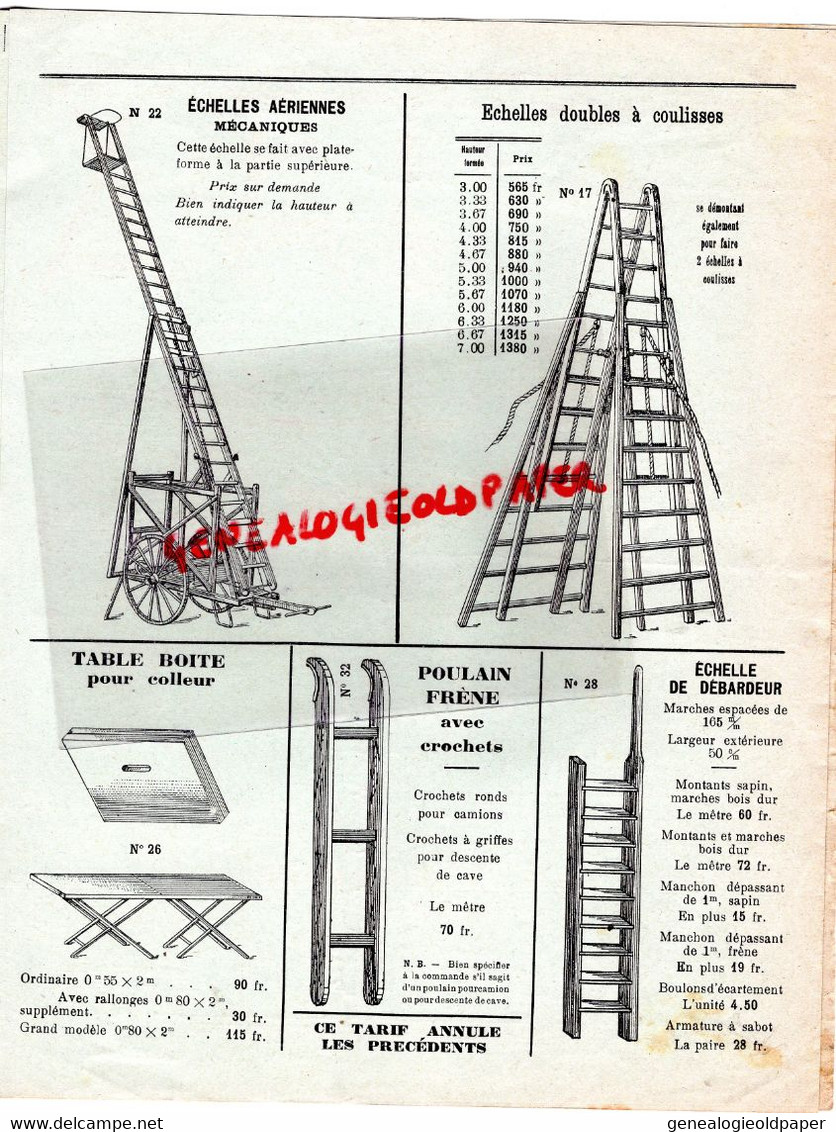 94-VILLEJUIF-75-PARIS-RARE CATALOGUE H. LEJARRE-MANUFACTURE ECHELLE TRETEAUX ECHELLES MARCHEPIEDS-TARIF 1932- - Agriculture