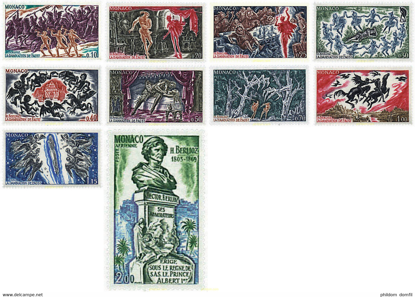 36599 MNH MONACO 1969 CENTENARIO DE LA MUERTE DE HECTOR BERLIOZ - Autres & Non Classés