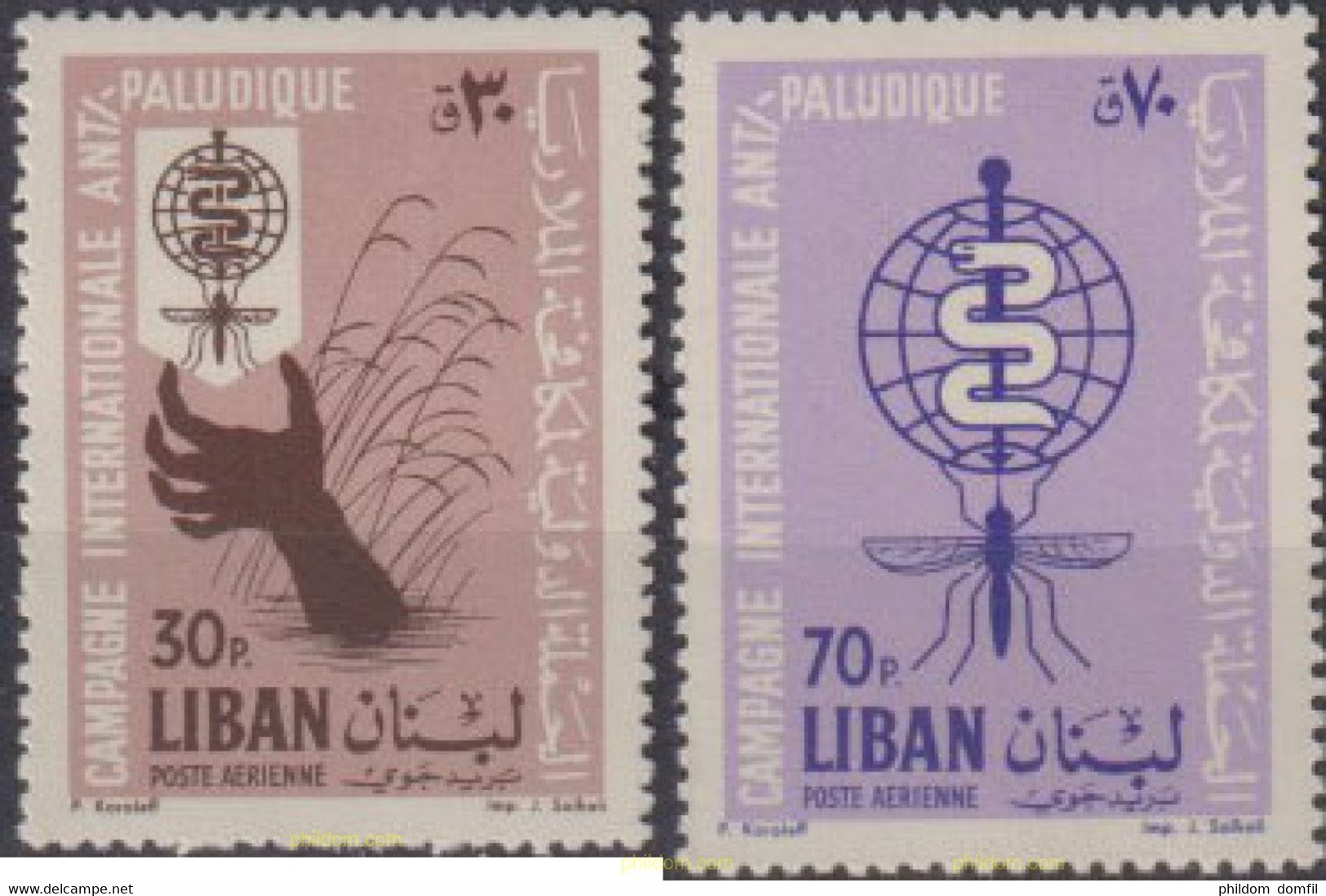 73959 MNH LIBANO 1962 PALUDISMO - Spinnen