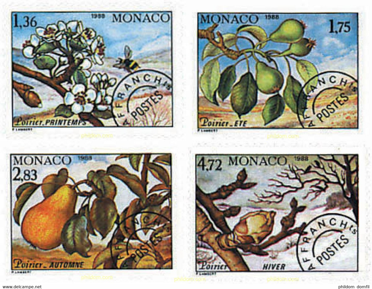 96966 MNH MONACO 1988 LAS CUATRO ESTACIONES DEL PERAL - Spinnen