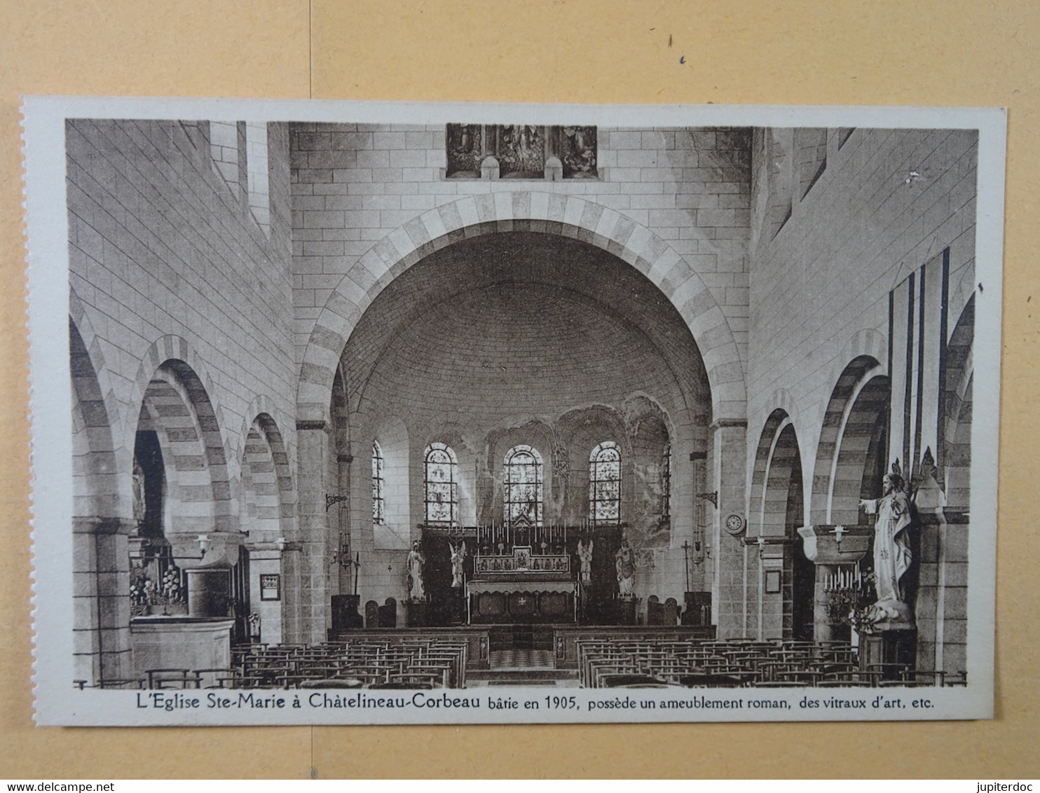 L'Eglise Ste-Marie à Châtelineau-Corbeau Bâtie En 1905, Possède Un Ameublement Roman, Des Vitraux D'art, Etc. - Chatelet