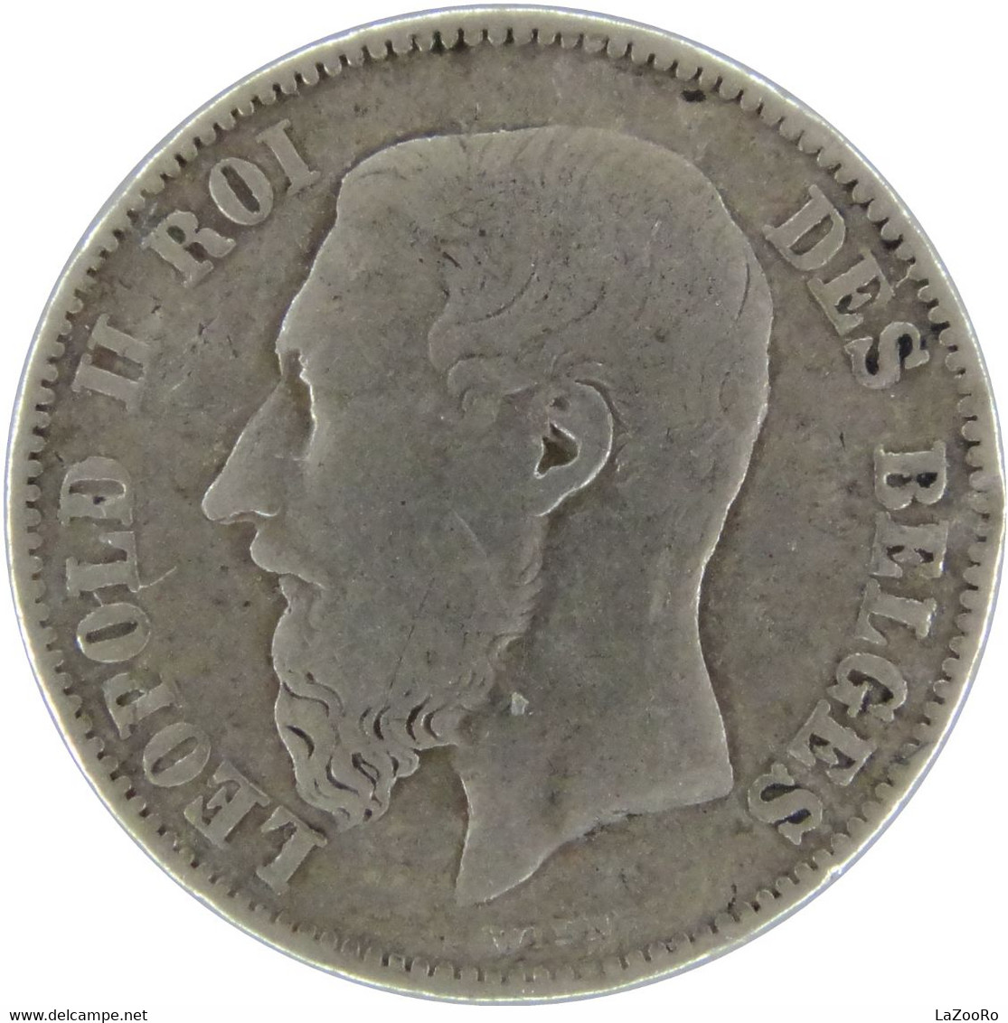 LaZooRo: Belgium 50 Centimes 1866 VF / XF - Silver - 50 Cents