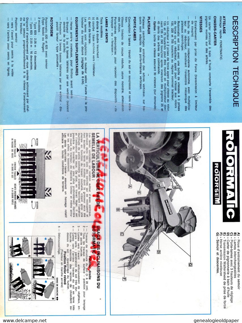 62- BERGUENEUSE- HEUCHIN-PROSPECTUS ETS. FENET- TRACTEUR BROYEUR ROTORMATIC-AGRICULTURE VERTICULTURE - Landwirtschaft