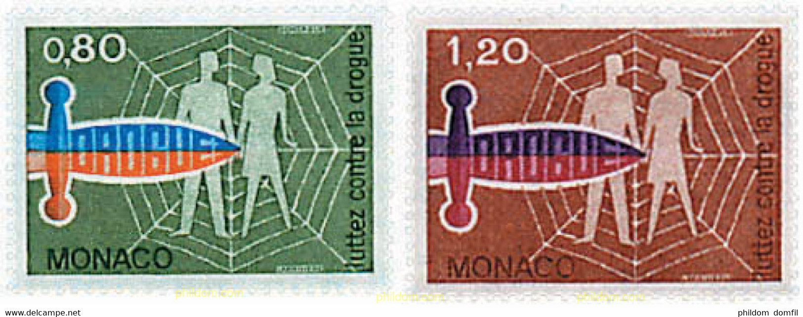 32671 MNH MONACO 1976 LUCHA CONTRA LA DROGA - Sonstige & Ohne Zuordnung