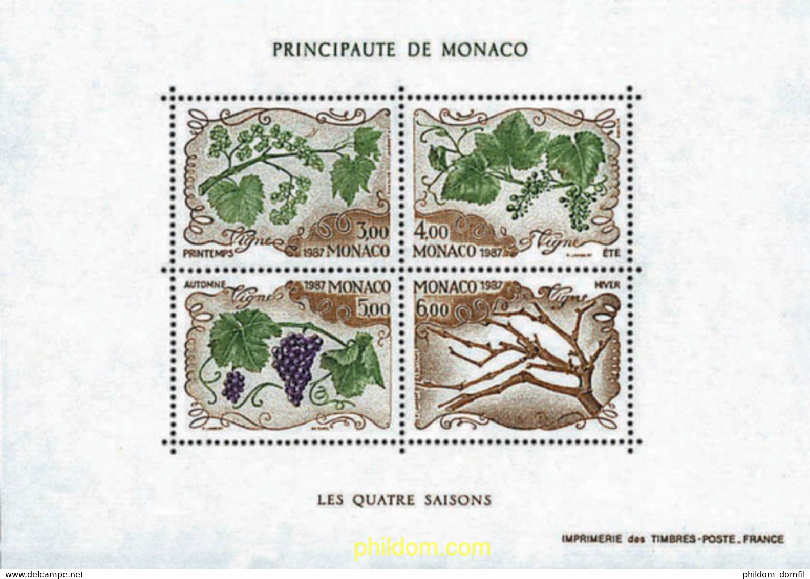 95436 MNH MONACO 1987 LAS CUATRO ESTACIONES DE LA VID - Otros & Sin Clasificación