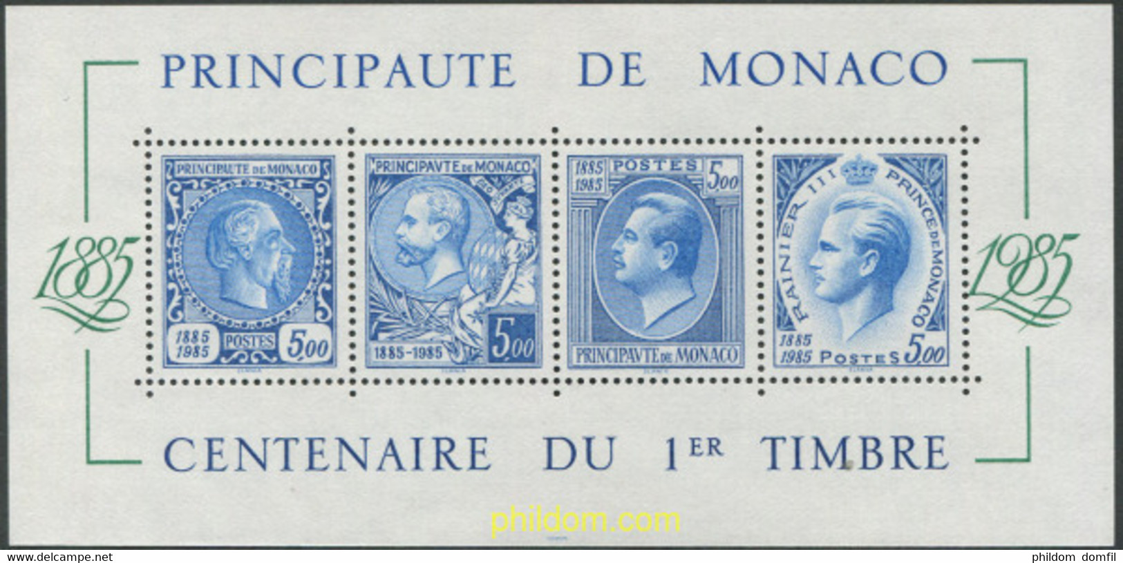 32708 MNH MONACO 1985 CENTENARIO DEL PRIMER SELLO DE MONACO - Andere & Zonder Classificatie