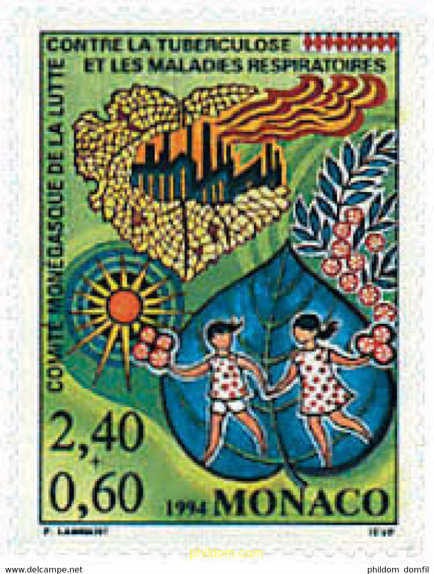 32593 MNH MONACO 1994 COMITE MONEGASCO DE LUCHA CONTRA LA TUBERCULOSIS Y LAS ENFERMEDADES RESPIRATORIAS - Autres & Non Classés