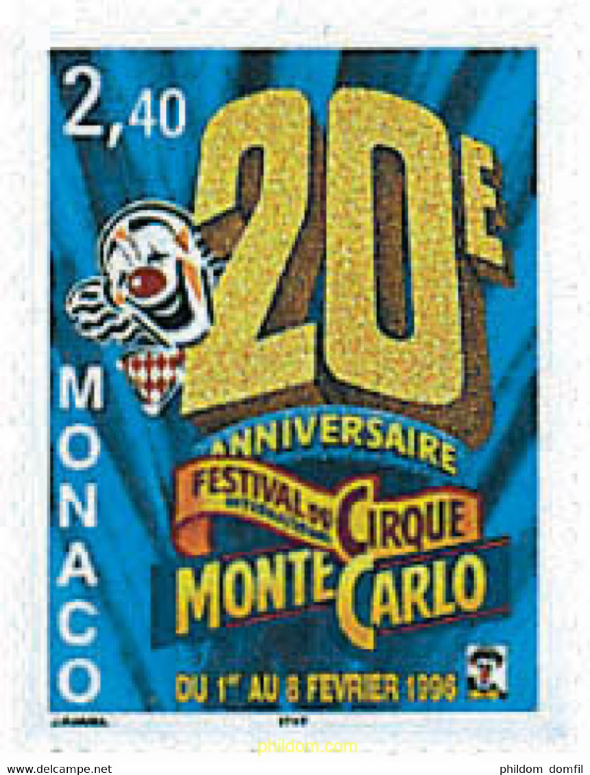 32978 MNH MONACO 1996 20 FESTIVAL DEL CIRCO DE MONTECARLO - Andere & Zonder Classificatie
