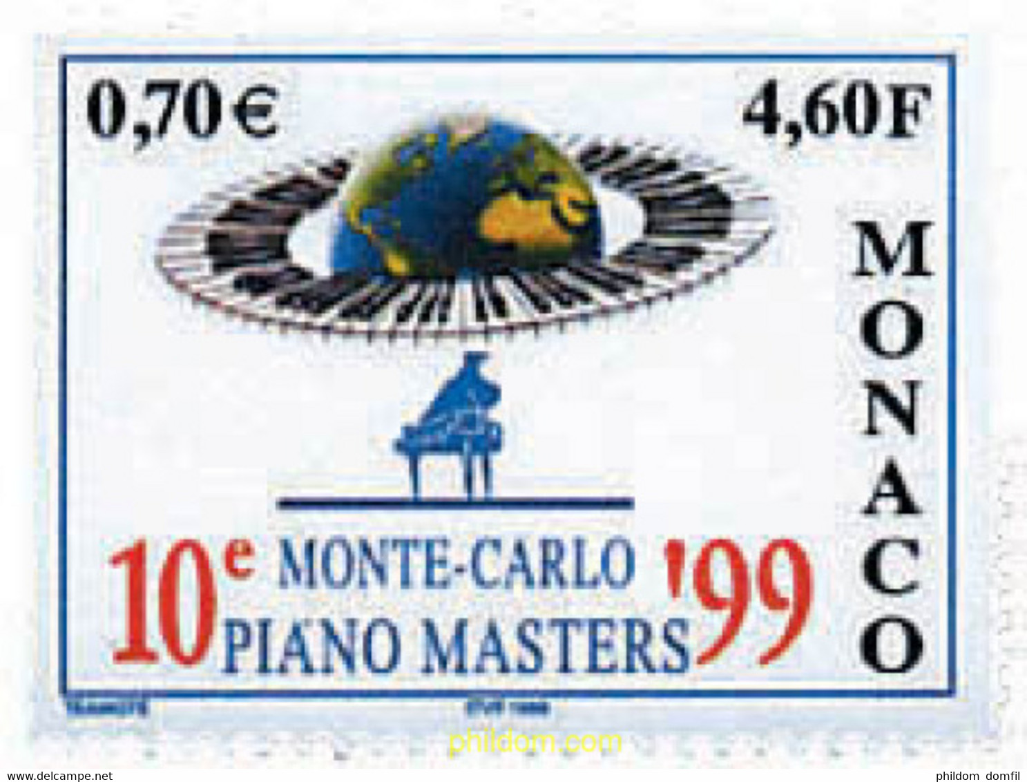 46424 MNH MONACO 1999 10 CONCURSO INTERNACIONAL DE PIANO - Other & Unclassified