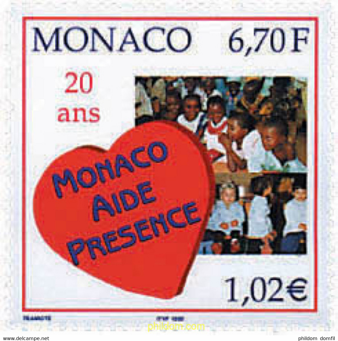 67061 MNH MONACO 1999 20 ANIVERSARIO DE LA ASOCIACION MONACO AYUDA Y PRESENCIA - Sonstige & Ohne Zuordnung