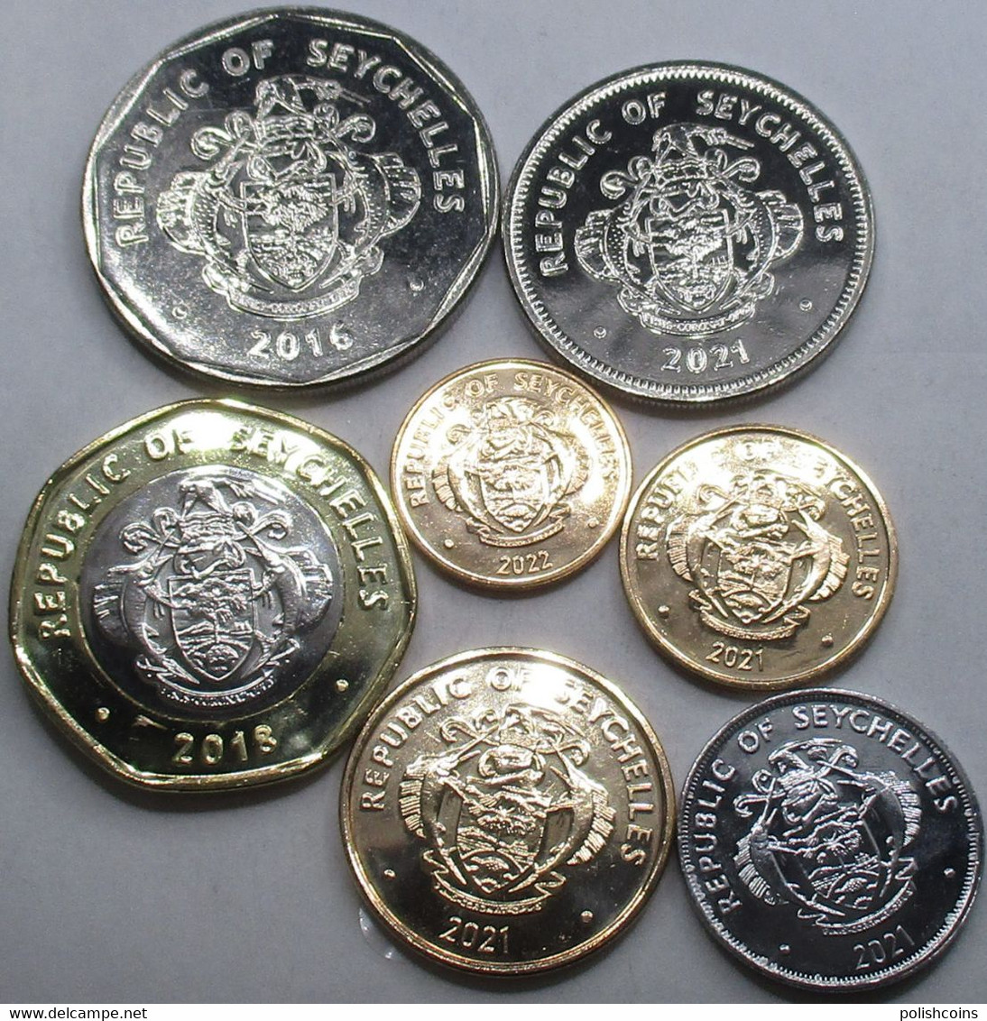 SEYCHELLES Different Years Set 7 Coins #btran - Seychelles